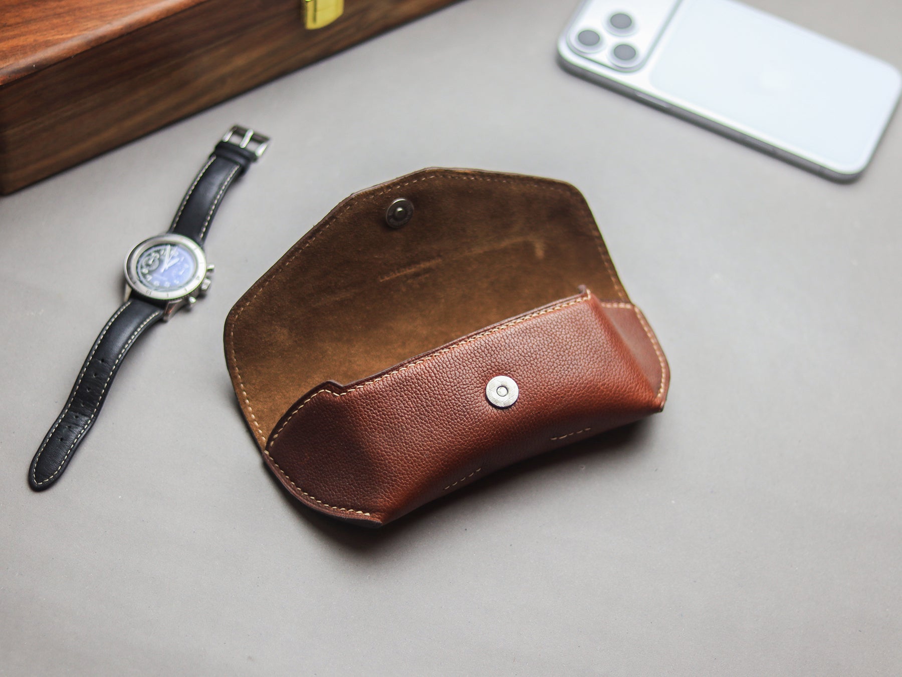 THE OPTIQUE - BRUNETTE BROWN ITALIAN CALF LEATHER