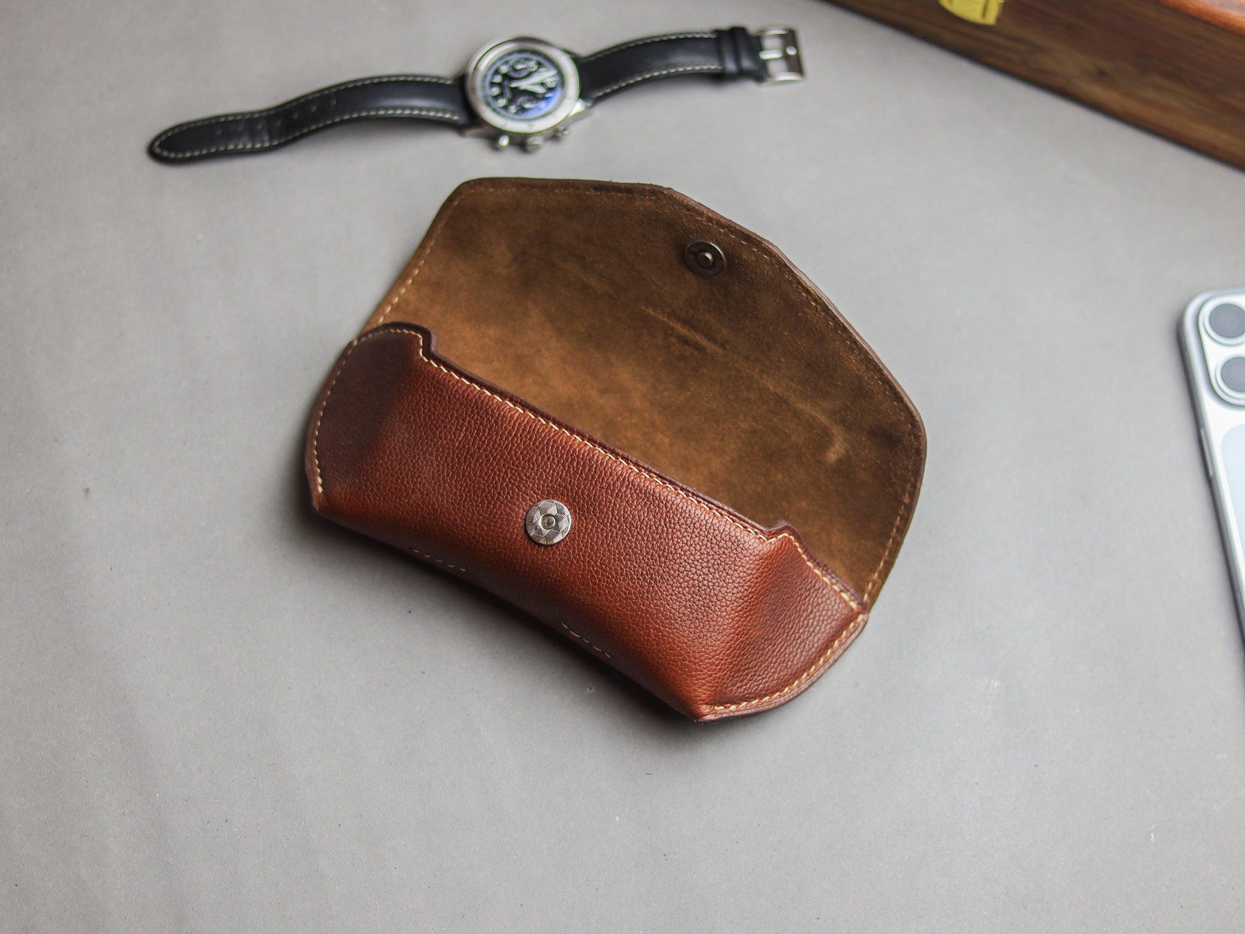 THE OPTIQUE - BRUNETTE BROWN ITALIAN CALF LEATHER