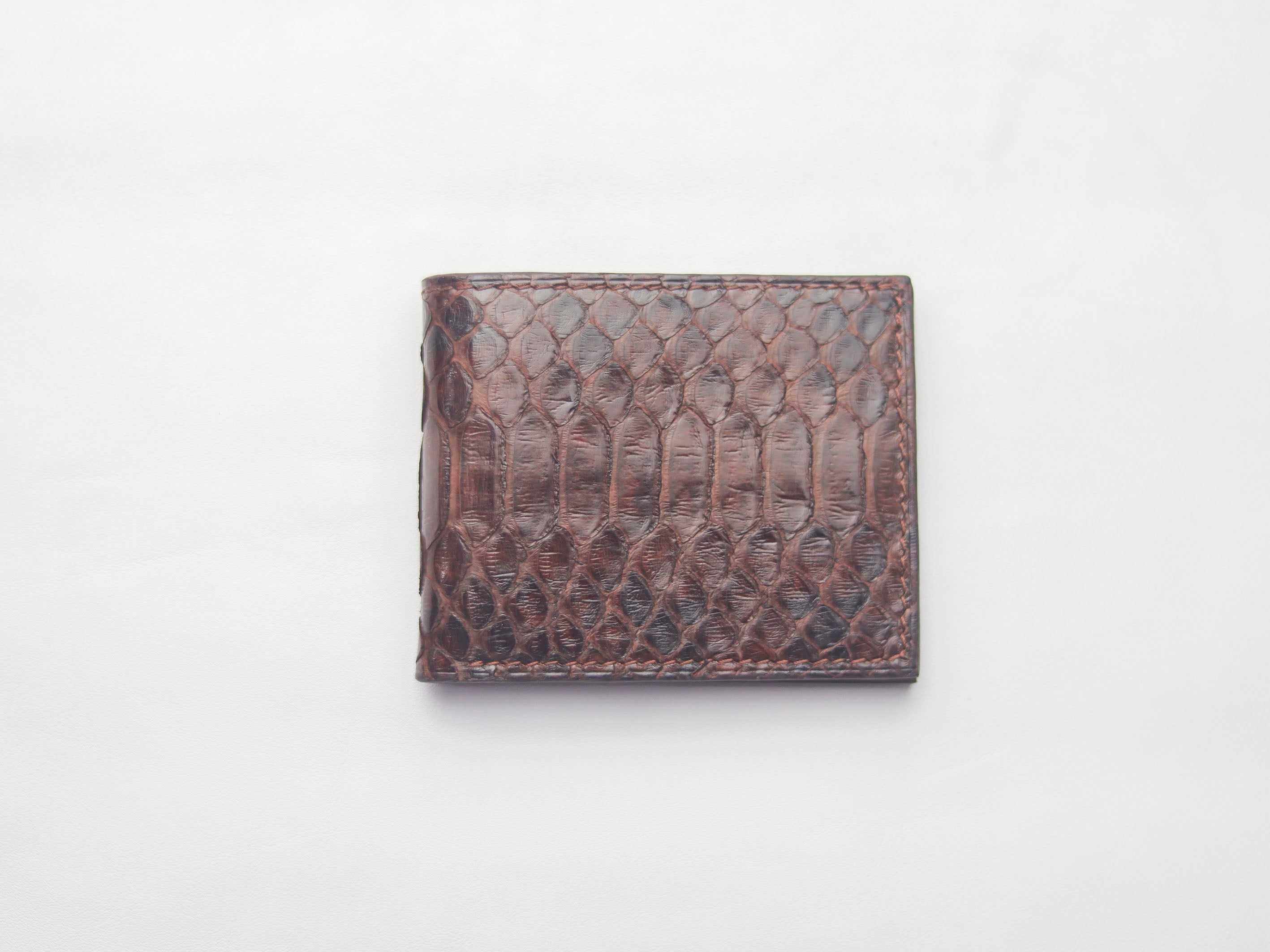 WYNTON - BIFOLD WALLET PECAN BROWN PYTHON SKIN