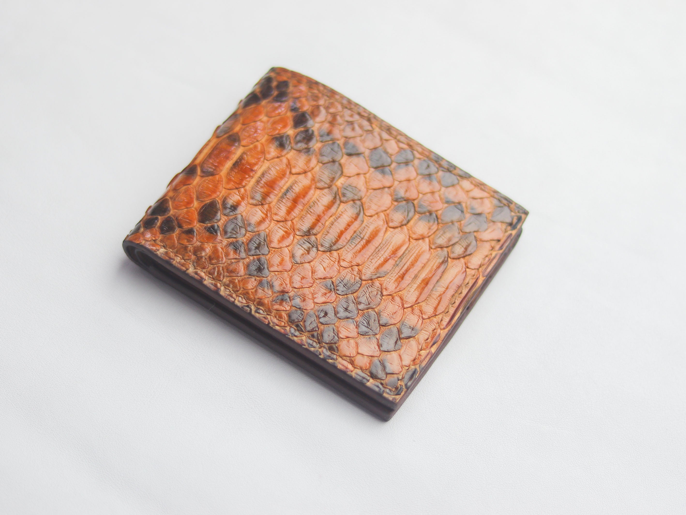 WYNTON - BIFOLD WALLET COPPER BROWN PYTHON SKIN