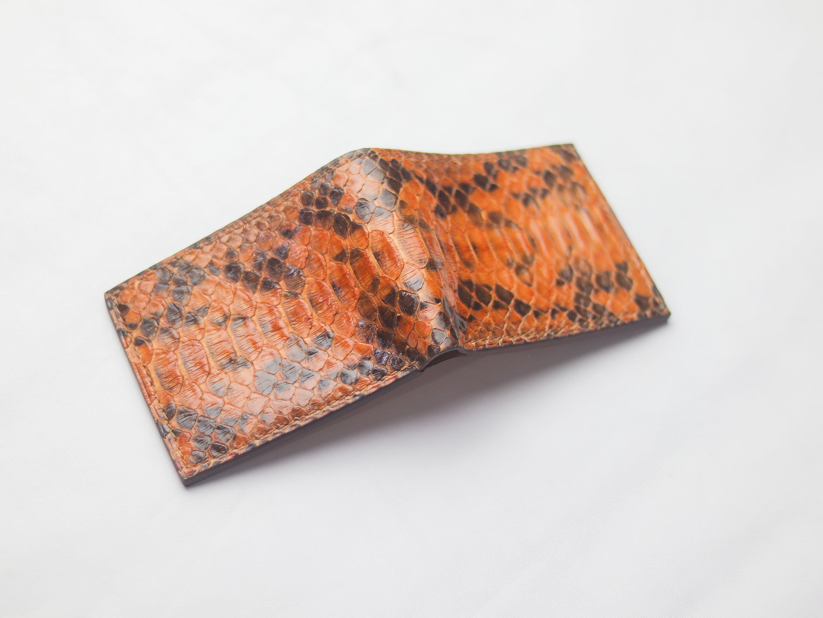 WYNTON - BIFOLD WALLET COPPER BROWN PYTHON SKIN