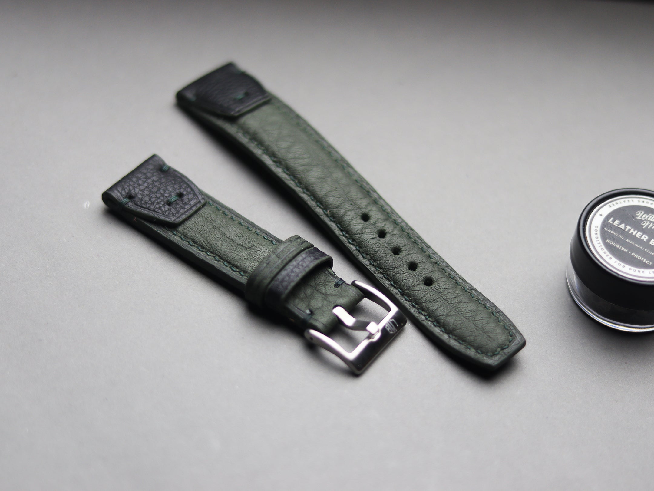 INVERTO WATCH STRAPS - PINE GREEN CALF LEATHER