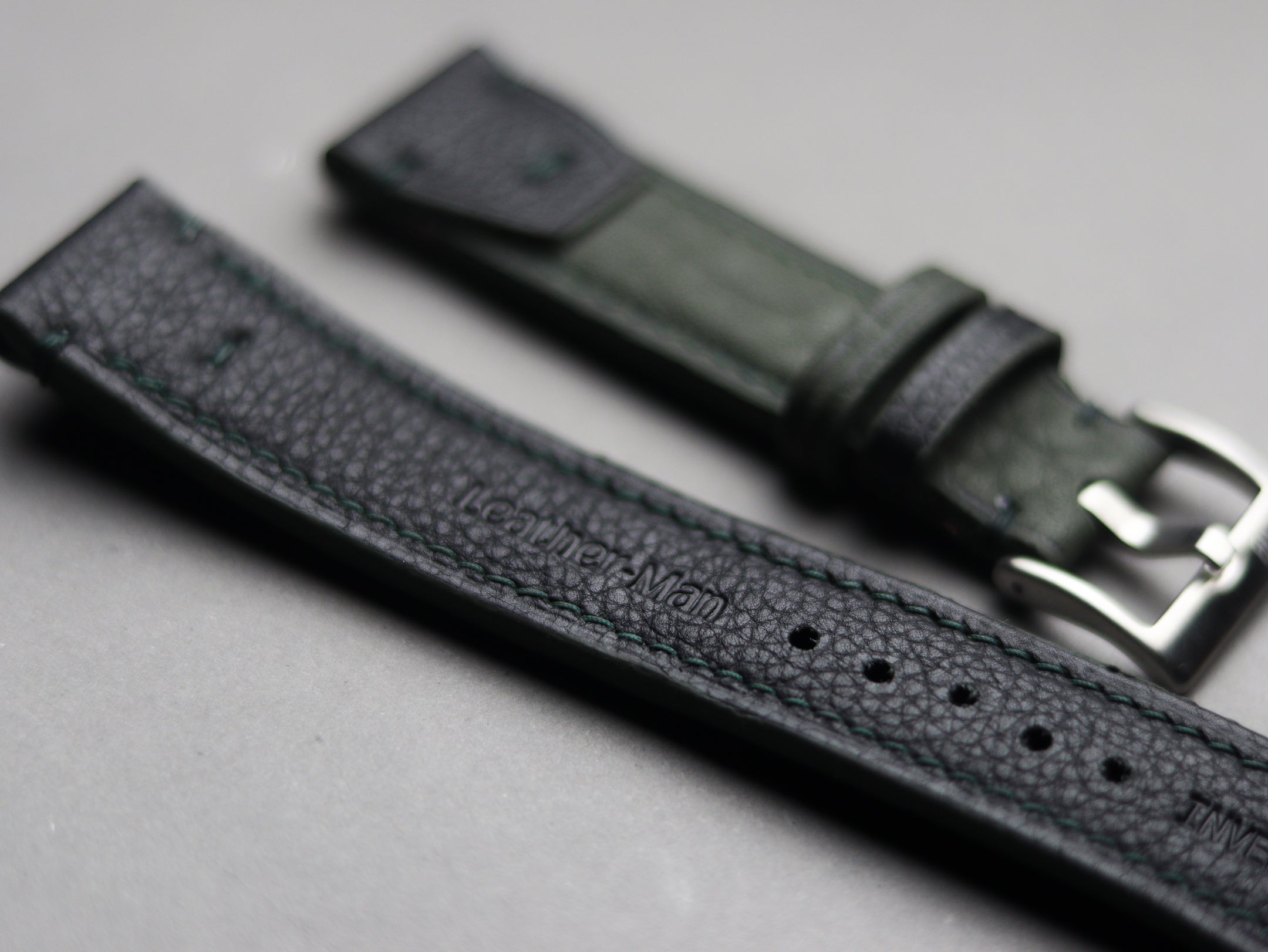INVERTO WATCH STRAPS - PINE GREEN CALF LEATHER