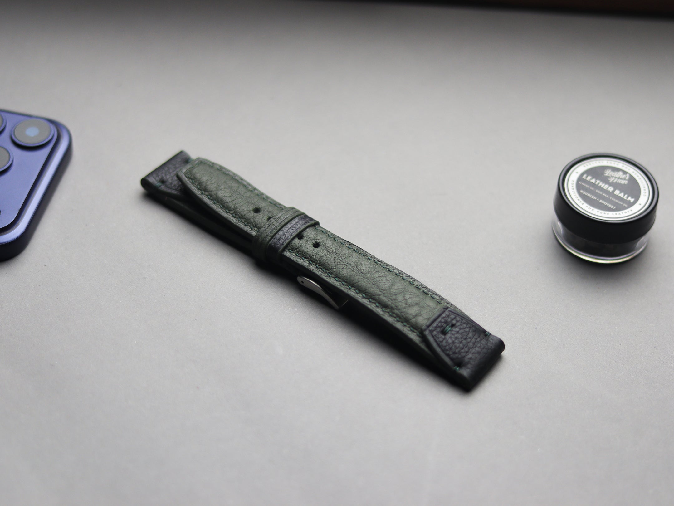 INVERTO WATCH STRAPS - PINE GREEN CALF LEATHER
