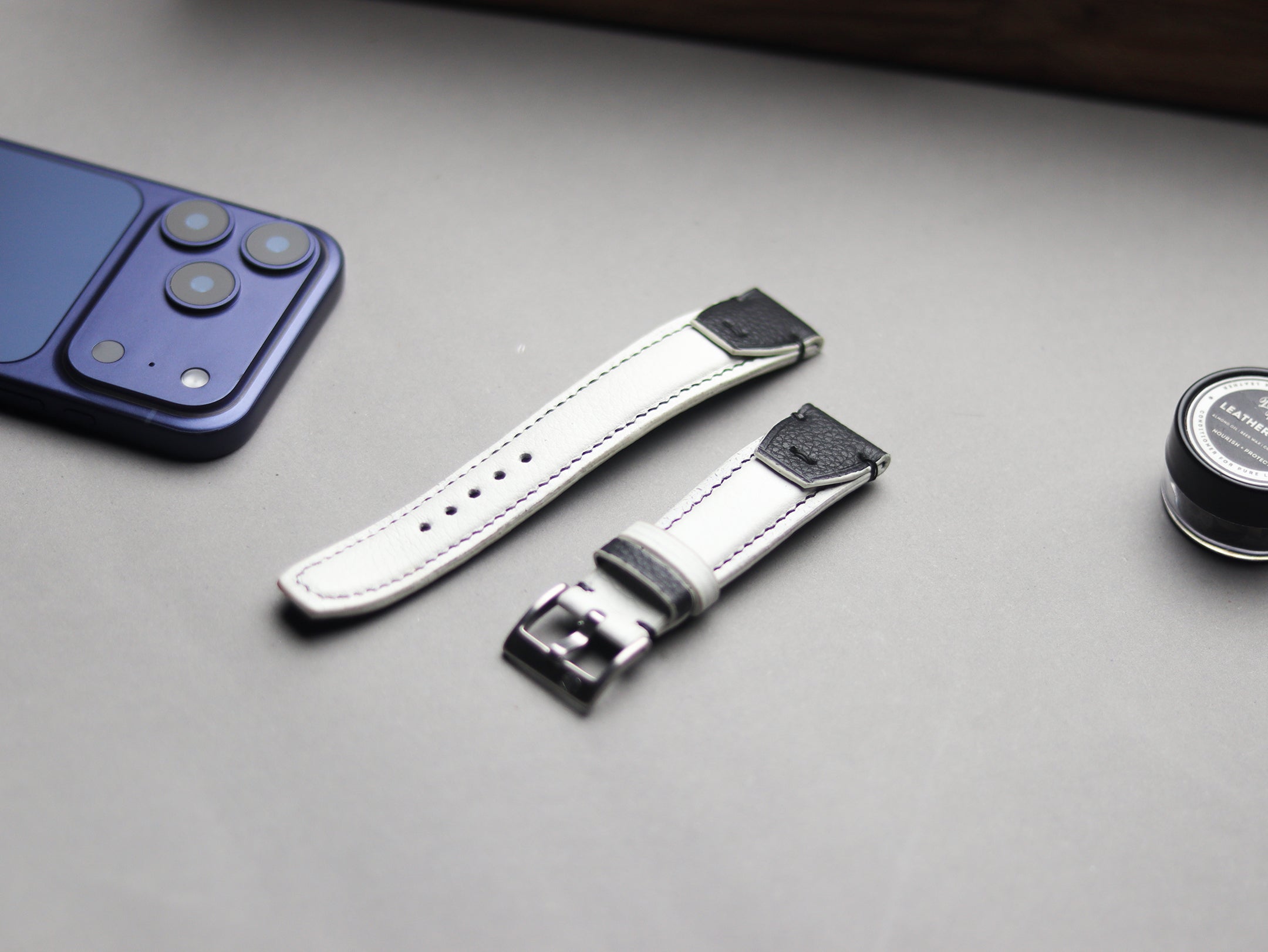INVERTO WATCH STRAPS - PURE WHITE CALF LEATHER