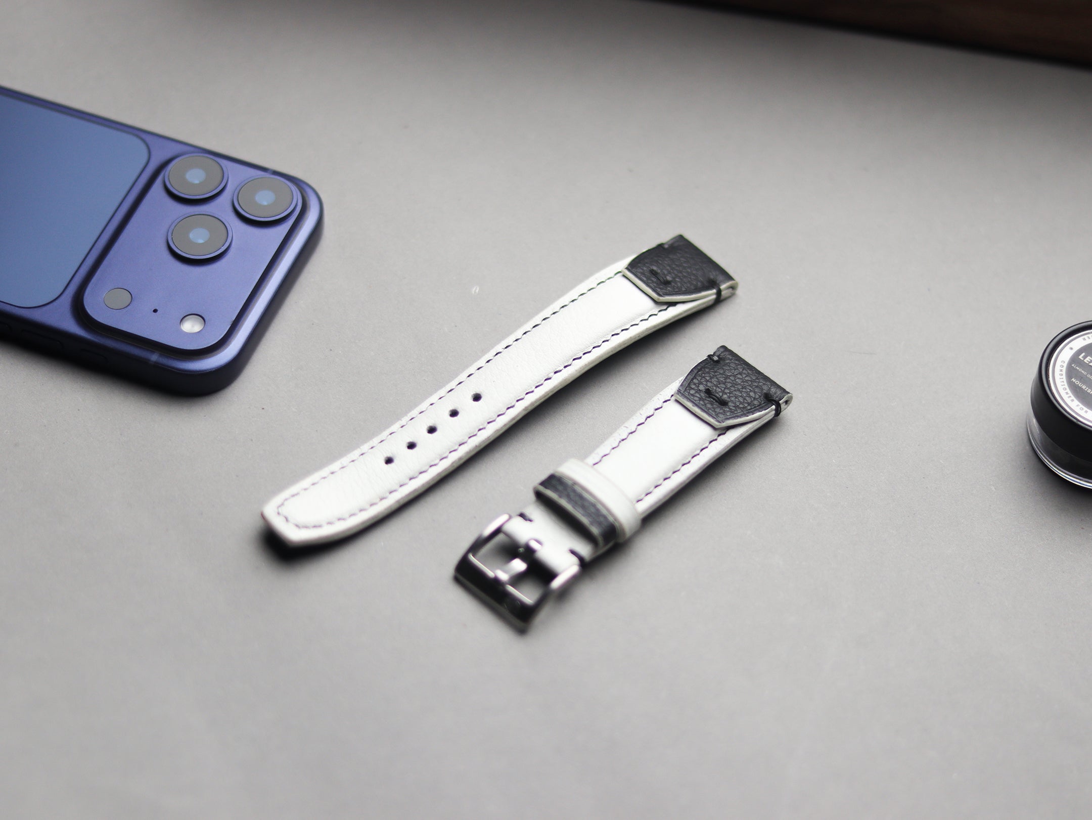 INVERTO WATCH STRAPS - PURE WHITE CALF LEATHER