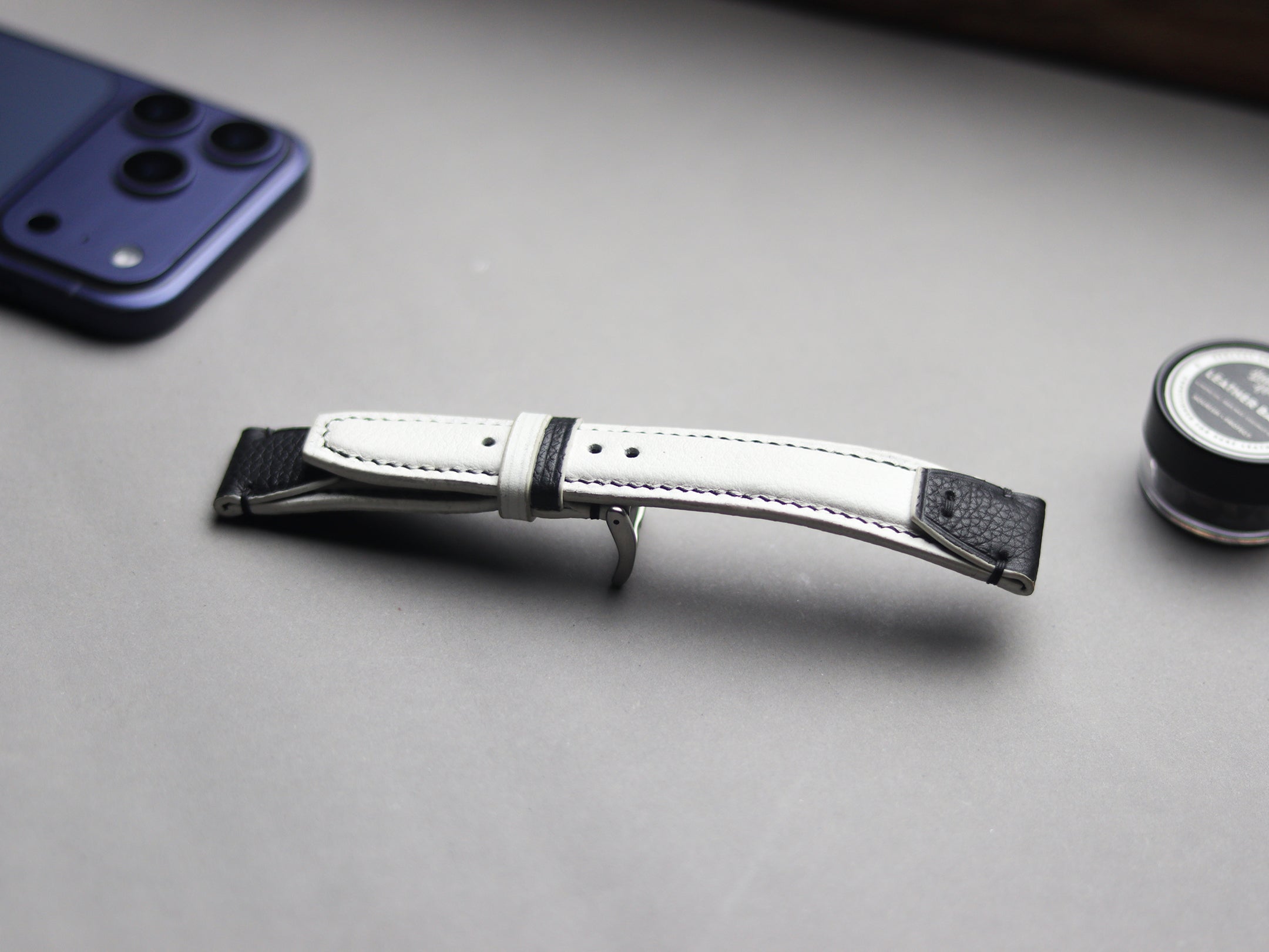 INVERTO WATCH STRAPS - PURE WHITE CALF LEATHER