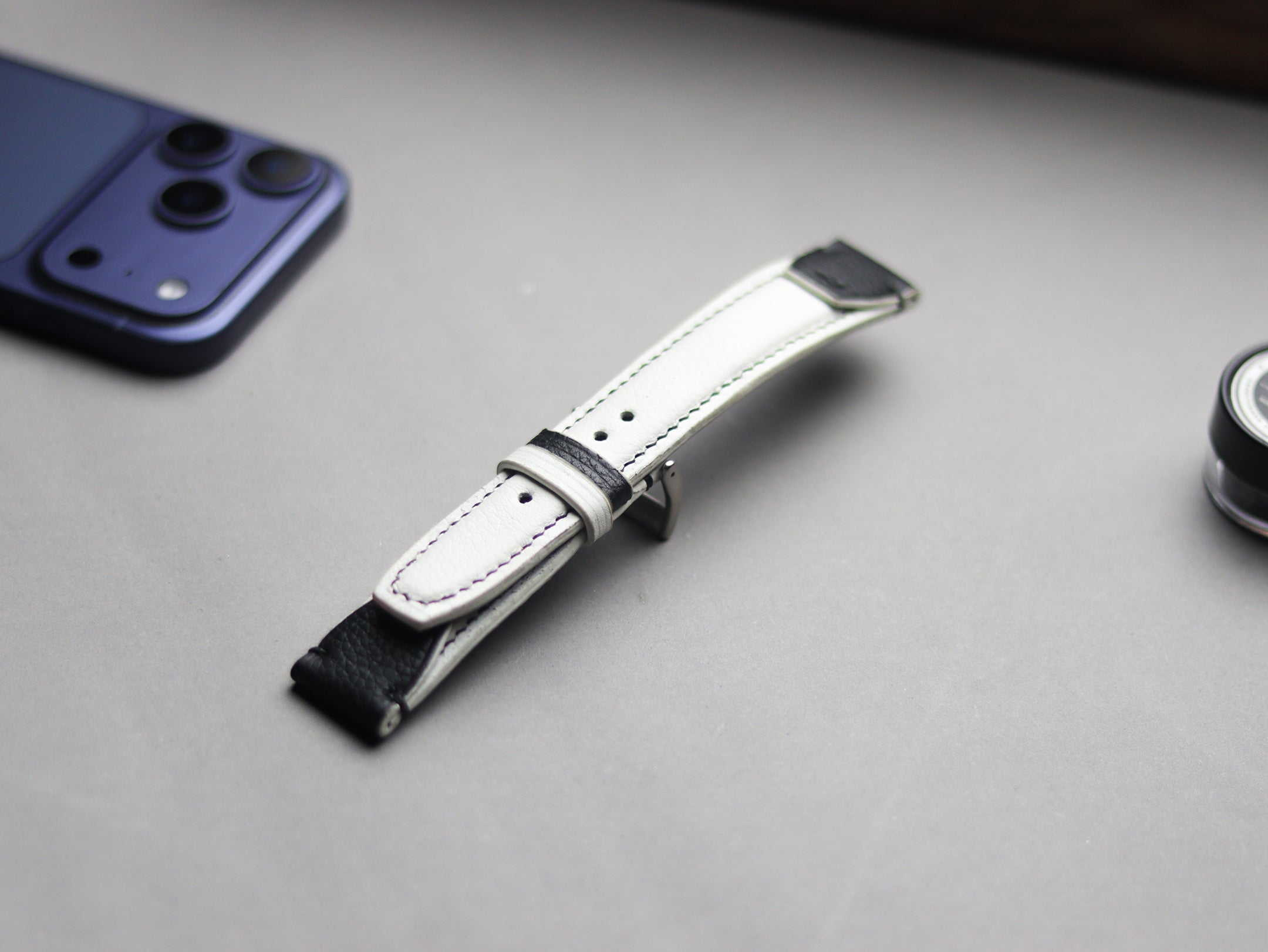 INVERTO WATCH STRAPS - PURE WHITE CALF LEATHER