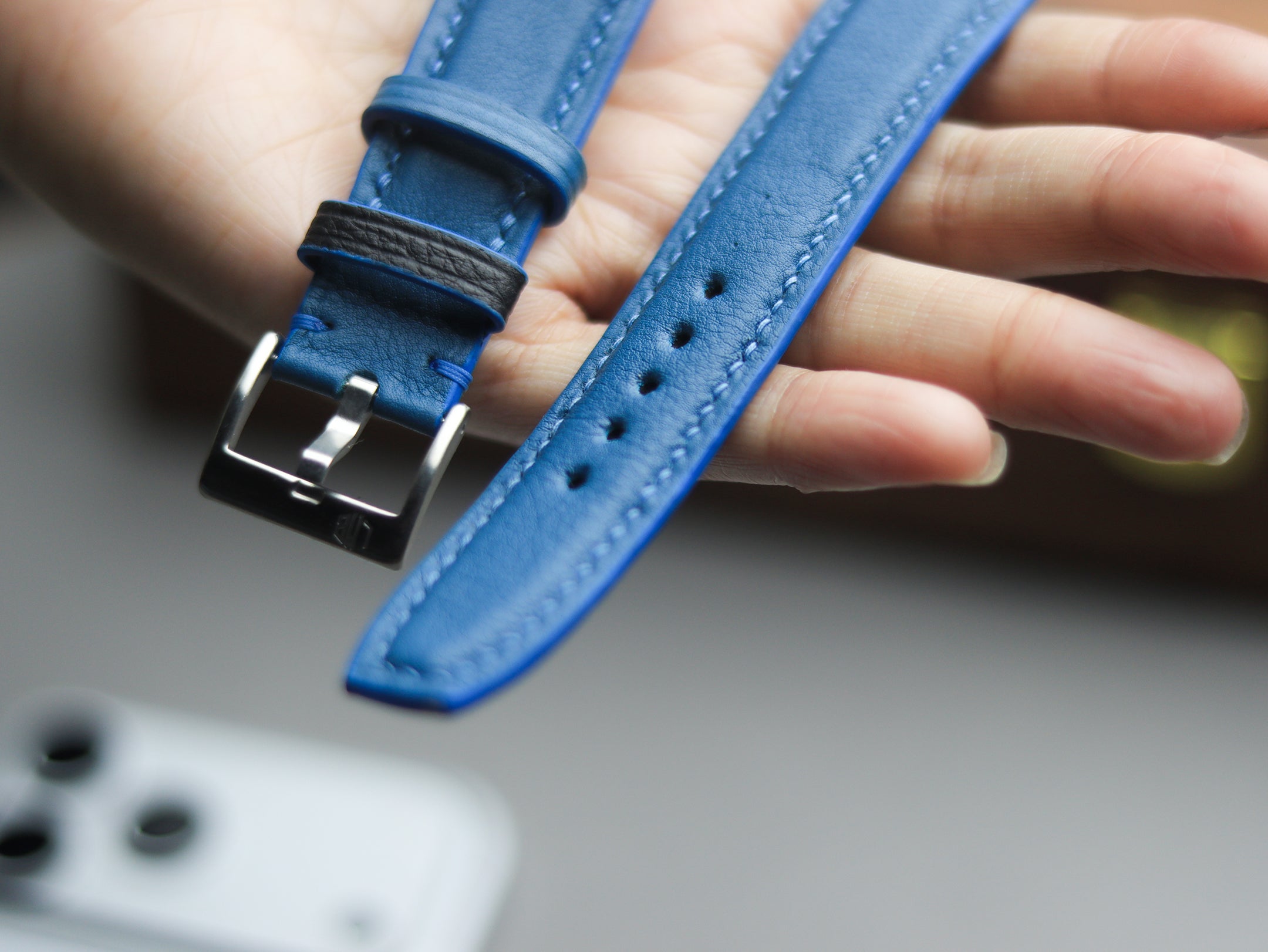 INVERTO WATCH STRAPS - COBALT BLUE CALF LEATHER