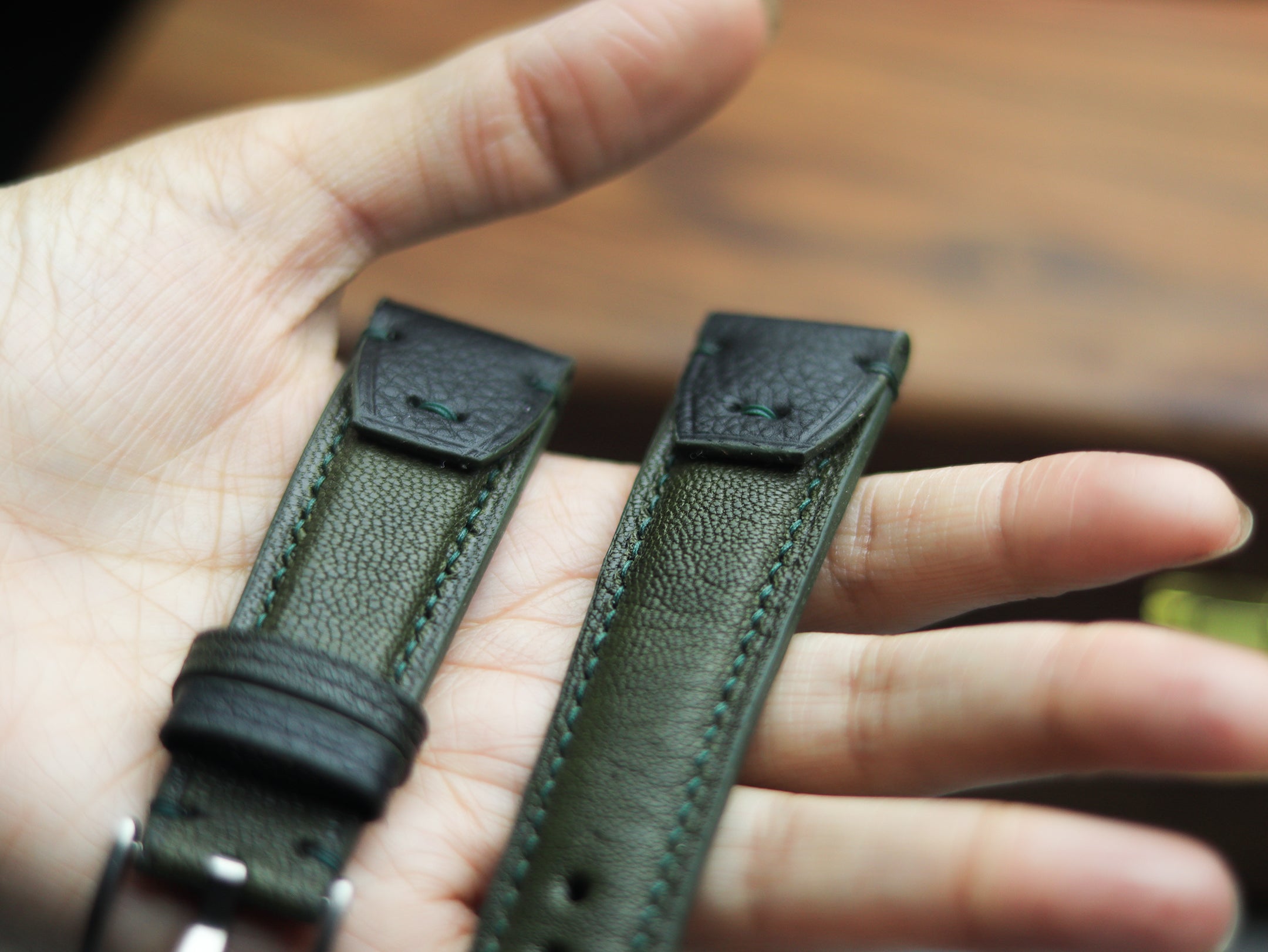 INVERTO WATCH STRAP JUNIPER GREEN CALF LEATHER