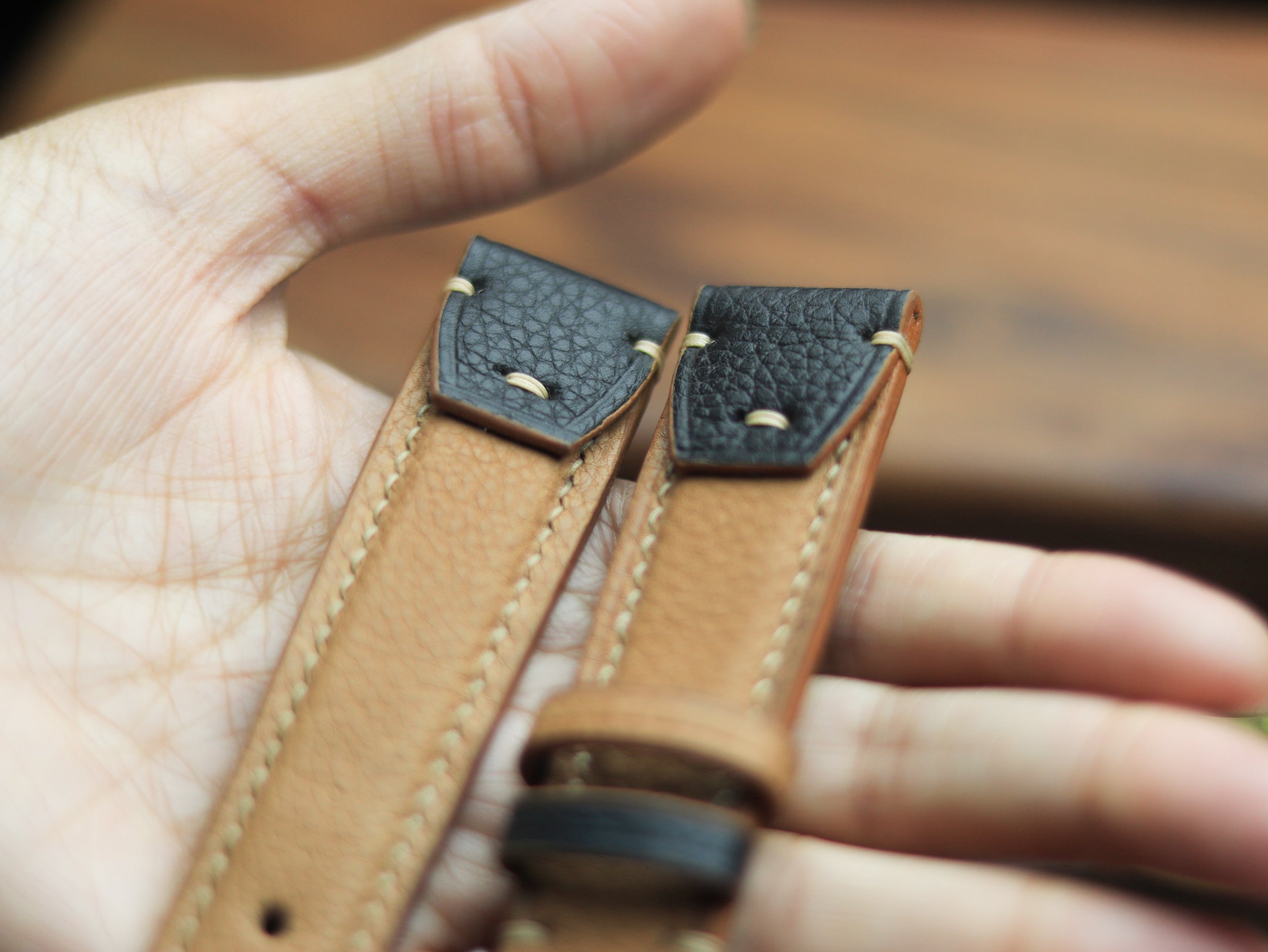 INVERTO WATCH STRAPS - MUSTARD BROWN CALF LEATHER