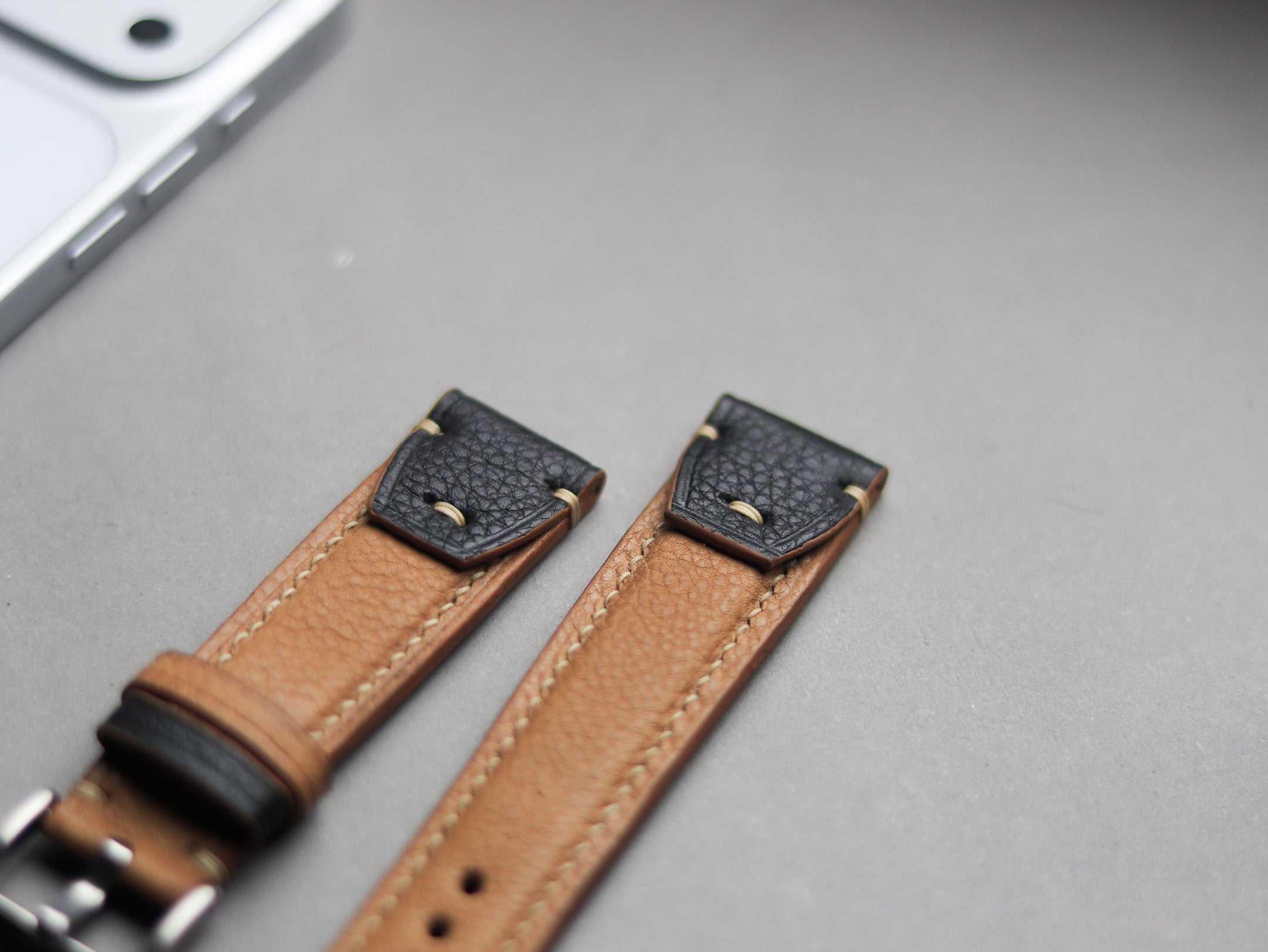 INVERTO WATCH STRAPS - MUSTARD BROWN CALF LEATHER