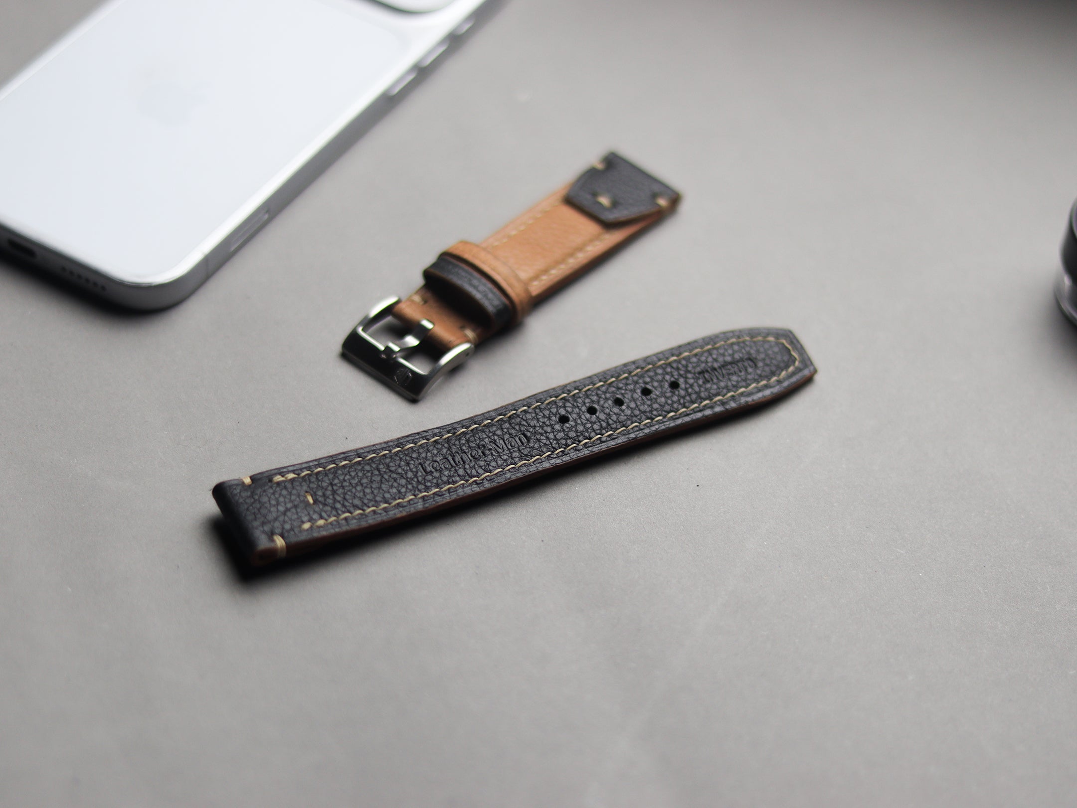 INVERTO WATCH STRAPS - MUSTARD BROWN CALF LEATHER