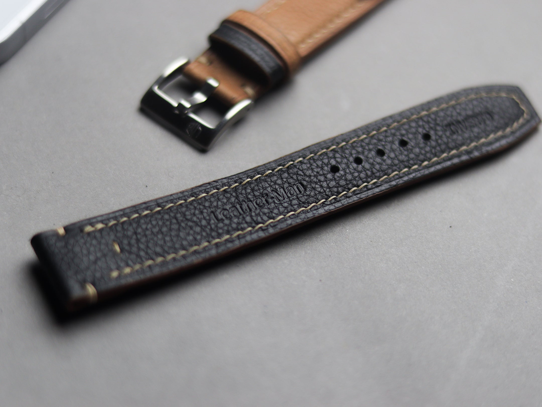 INVERTO WATCH STRAPS - MUSTARD BROWN CALF LEATHER