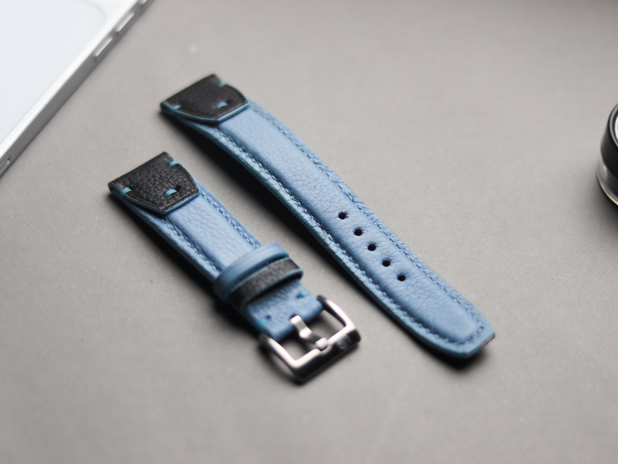 INVERTO WATCH STRAPS - ICE BLUE CALF LEATHER