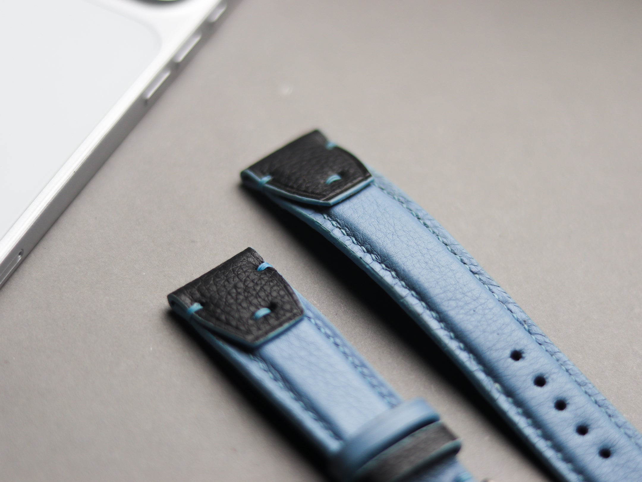 INVERTO WATCH STRAPS - ICE BLUE CALF LEATHER