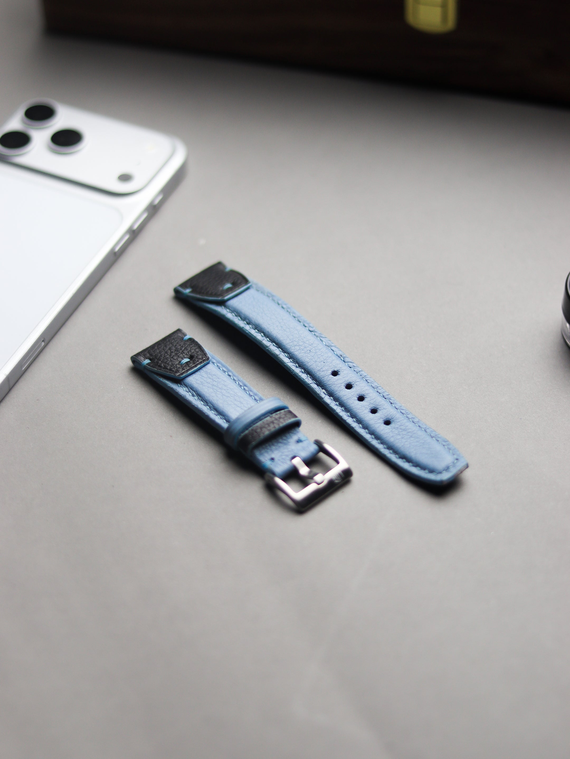 INVERTO WATCH STRAPS - ICE BLUE CALF LEATHER