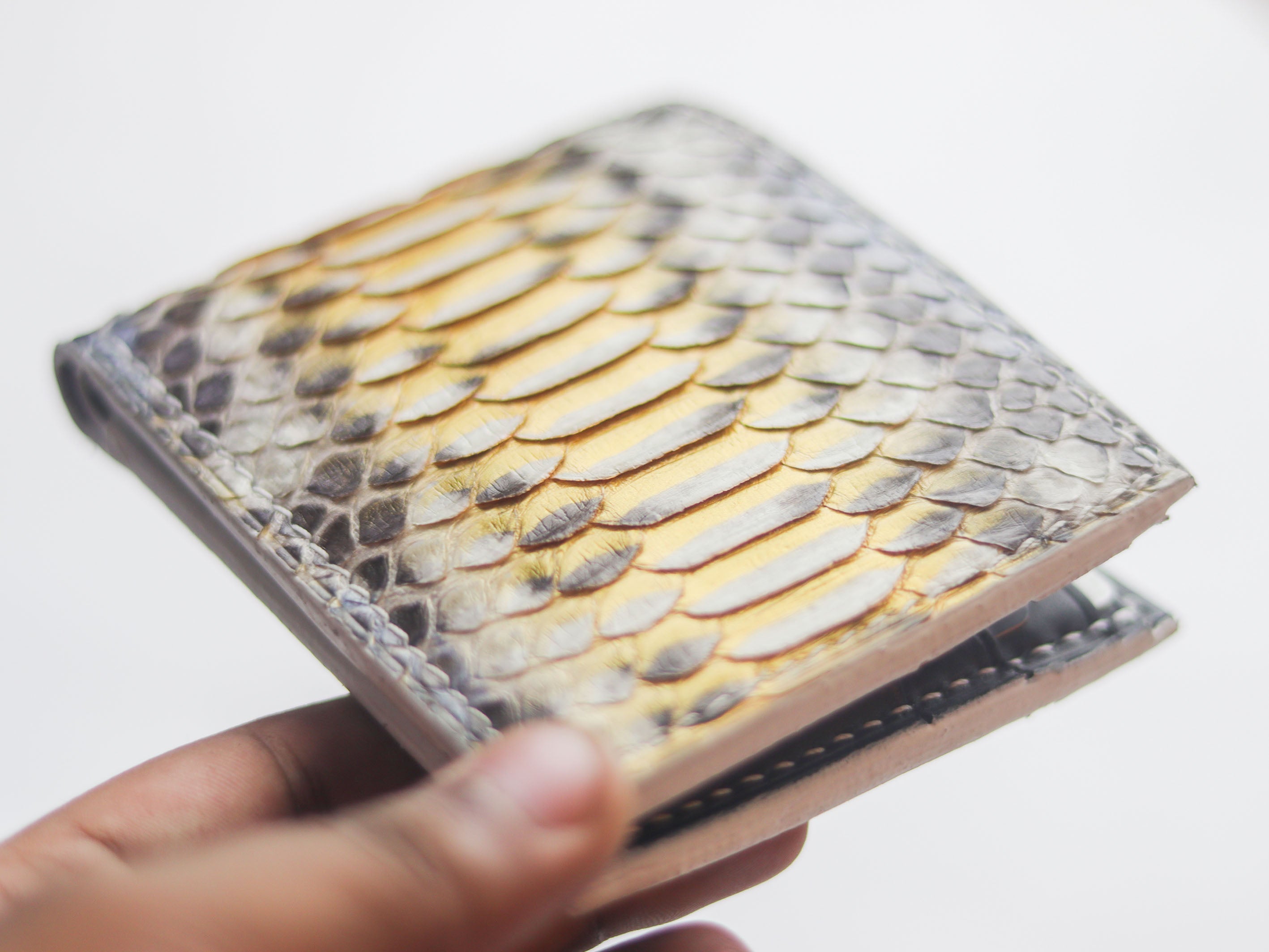 Python Skin Men's Bifold Wallet Premium Exotic Leather Wallets