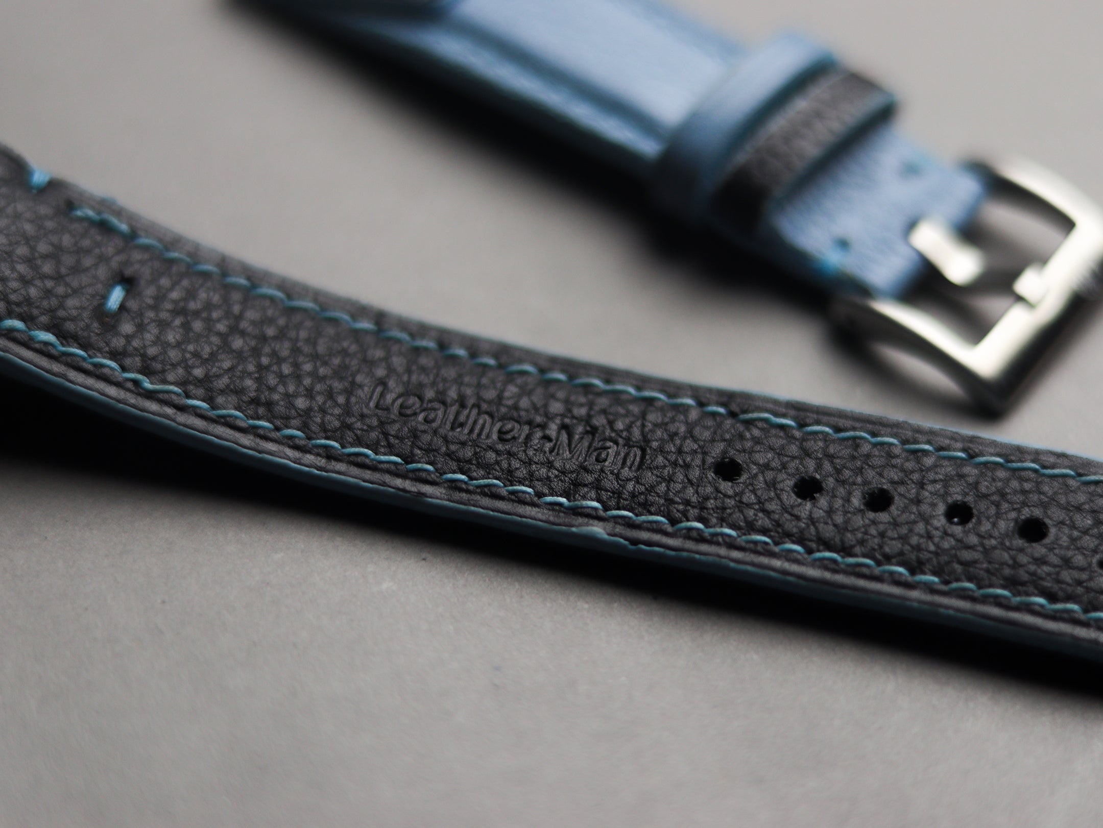 INVERTO WATCH STRAPS - ICE BLUE CALF LEATHER