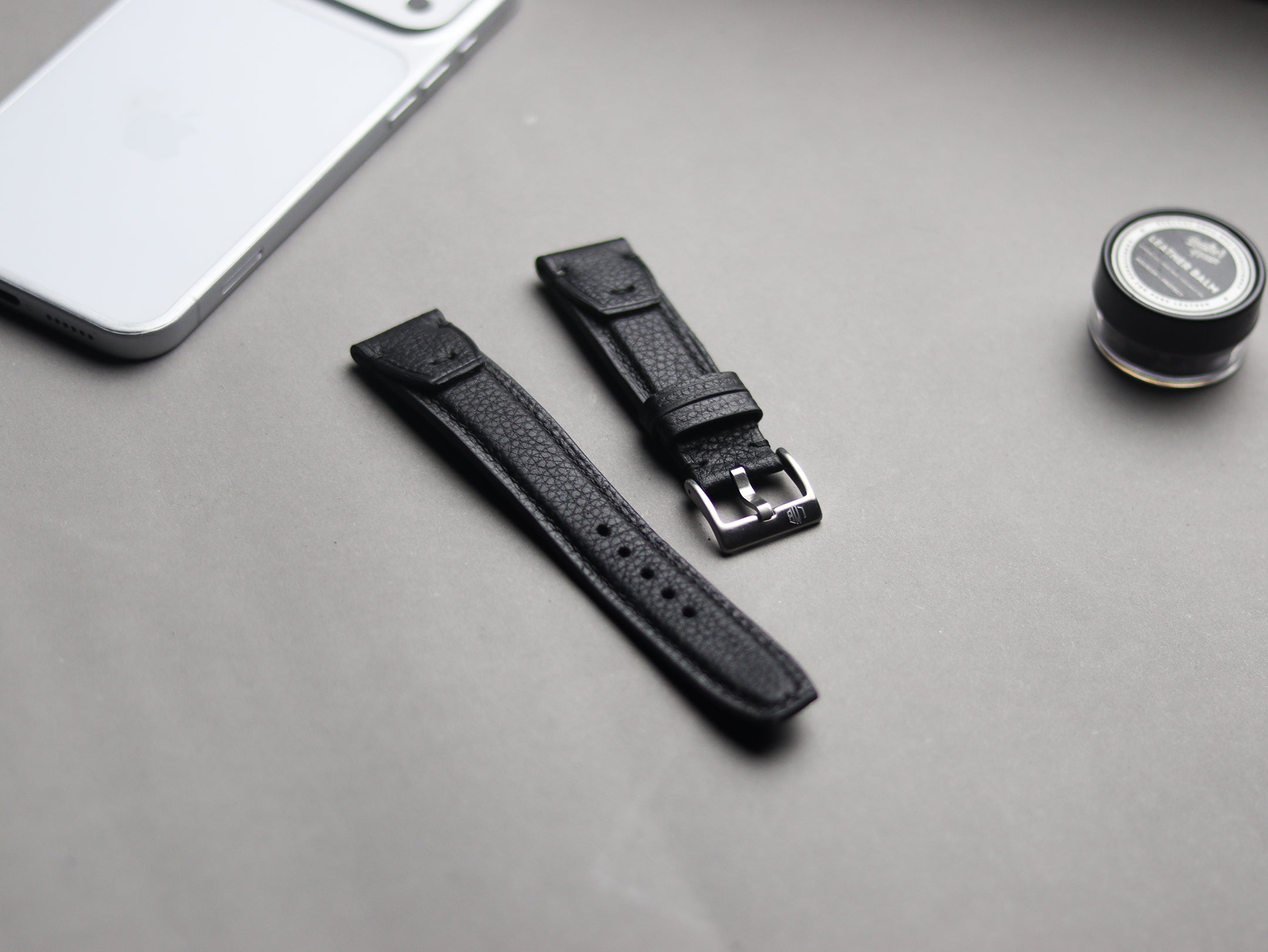 INVERTO WATCH STRAPS - ITALIAN CHEVRE BLACK CALF LEATHER