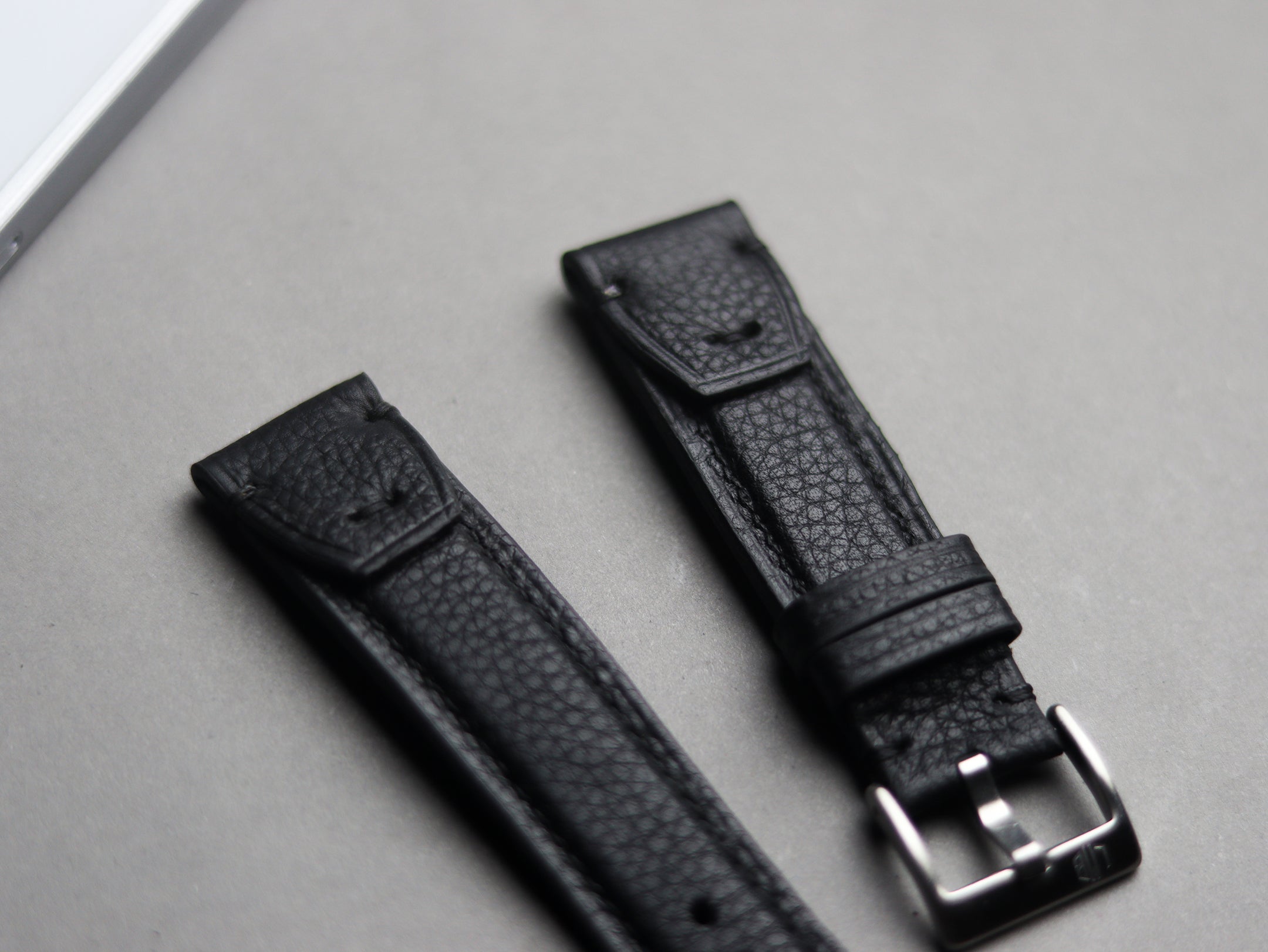 INVERTO WATCH STRAPS - ITALIAN CHEVRE BLACK CALF LEATHER