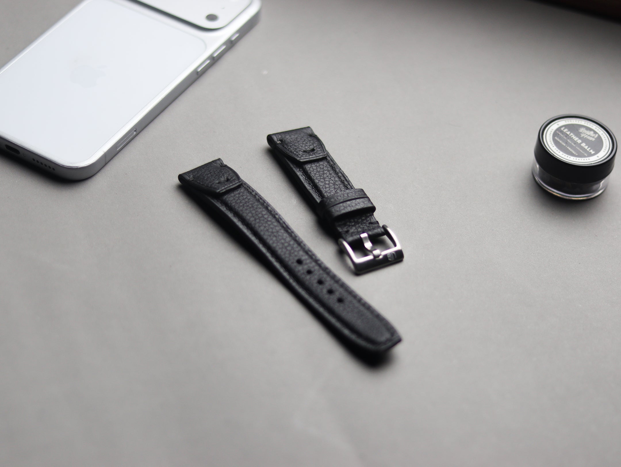 INVERTO WATCH STRAPS - ITALIAN CHEVRE BLACK CALF LEATHER