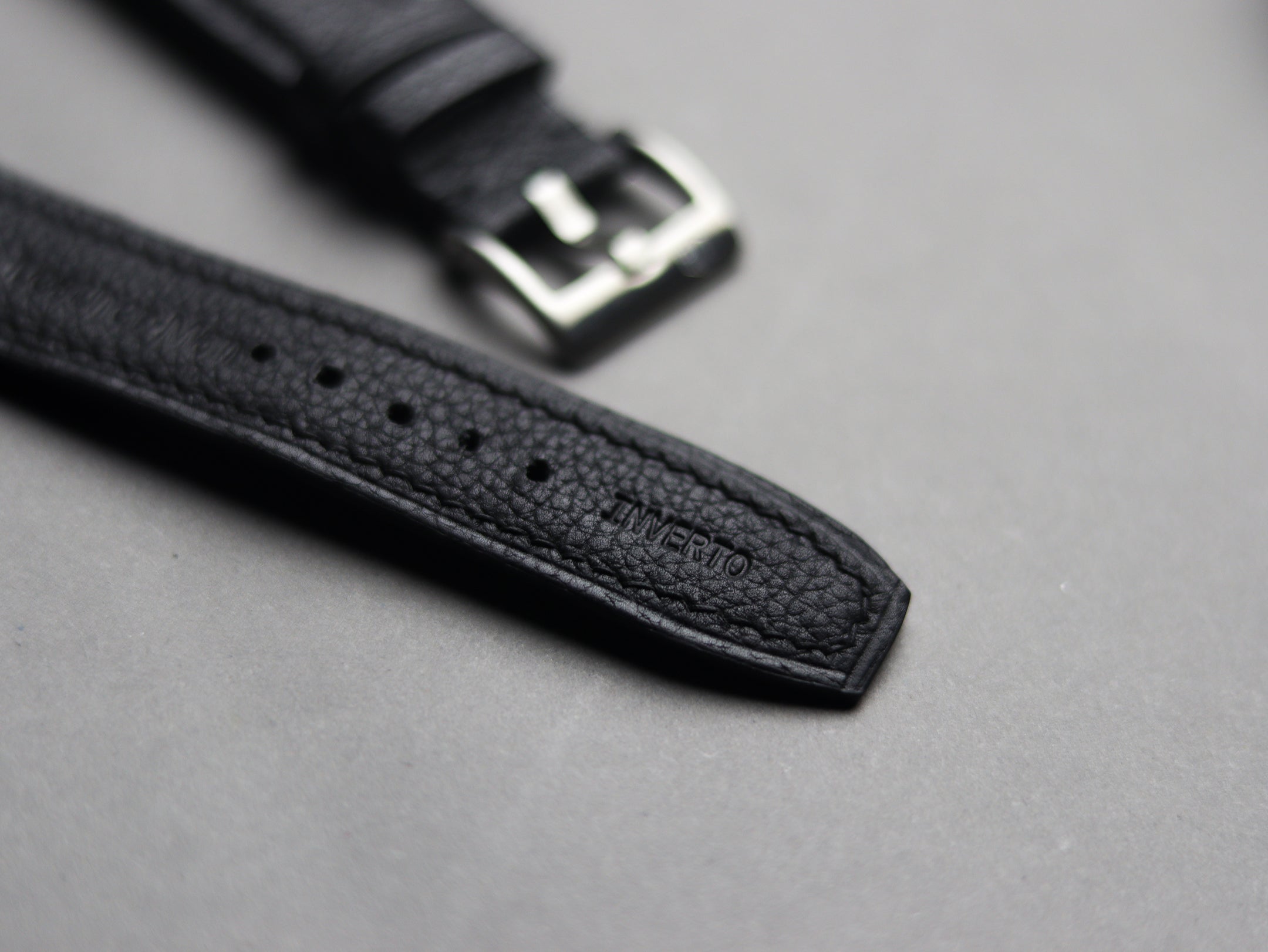 INVERTO WATCH STRAPS - ITALIAN CHEVRE BLACK CALF LEATHER