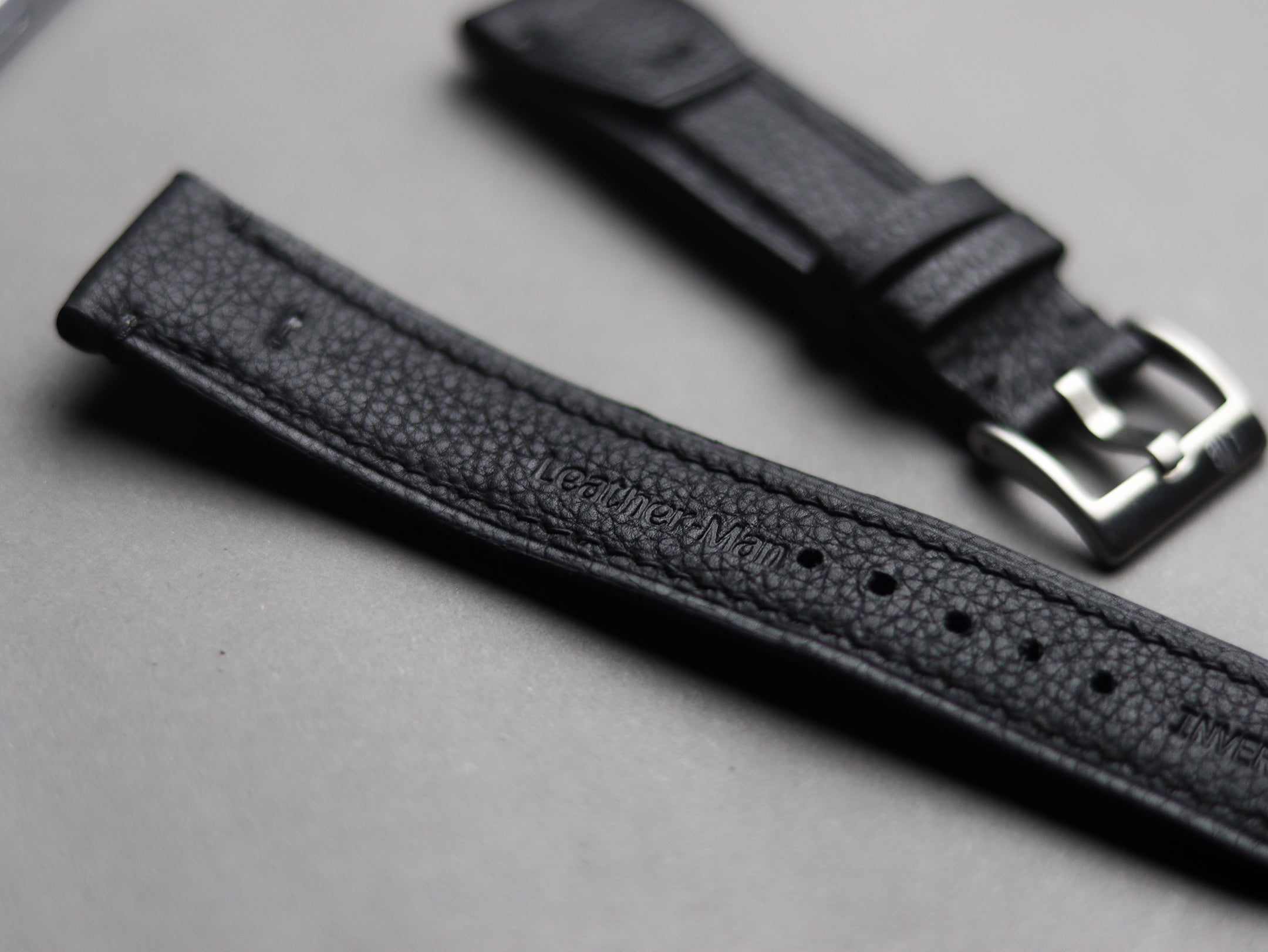 INVERTO WATCH STRAPS - ITALIAN CHEVRE BLACK CALF LEATHER