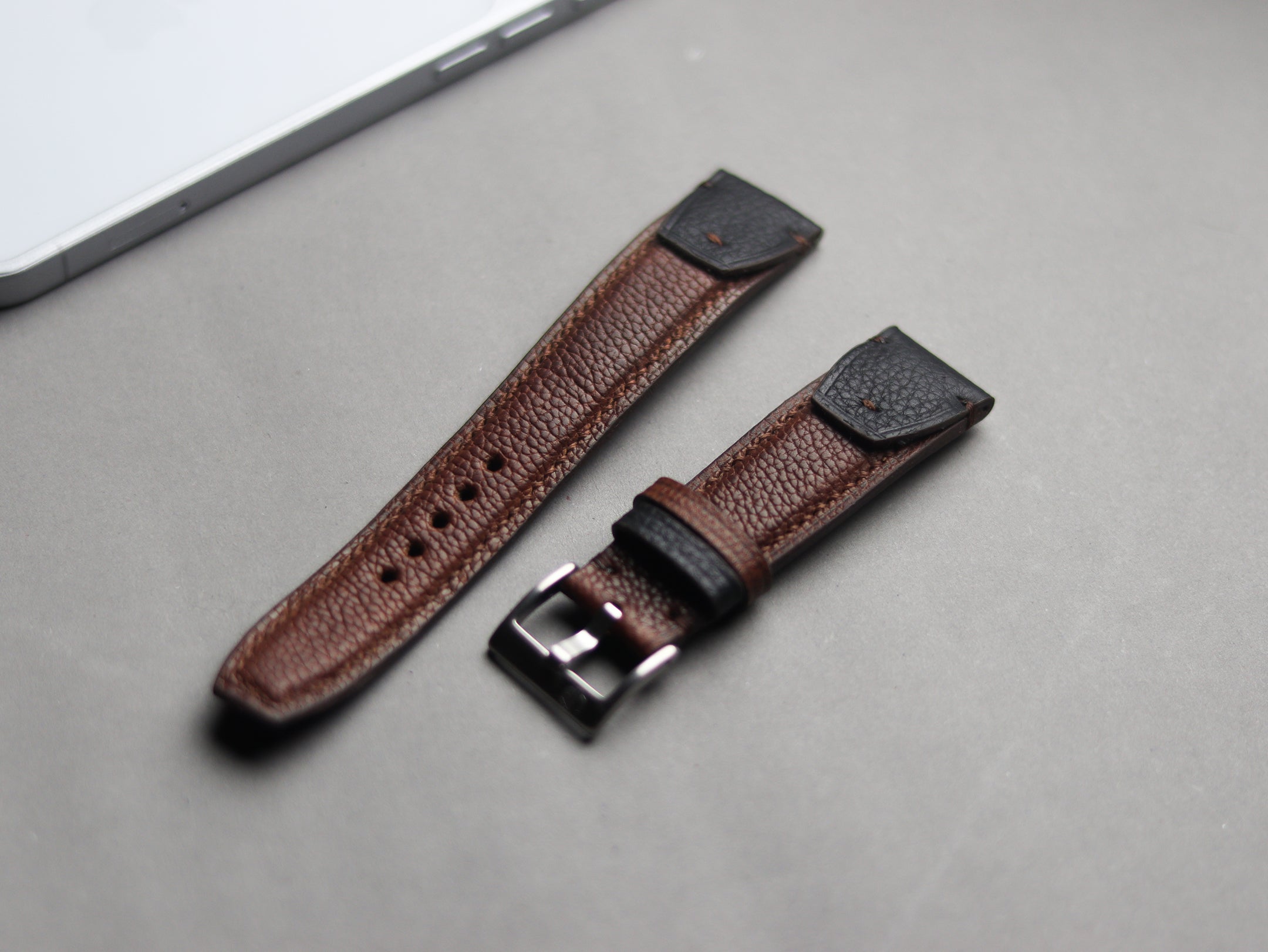 INVERTO WATCH STRAPS - BRUNETTE BROWN CALF LEATHER