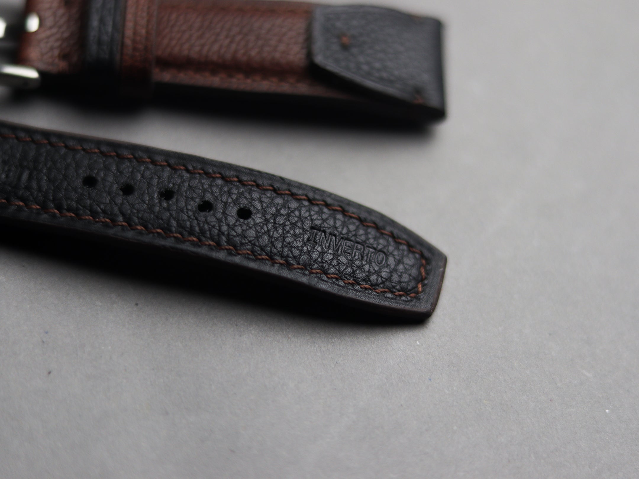 INVERTO WATCH STRAPS - BRUNETTE BROWN CALF LEATHER