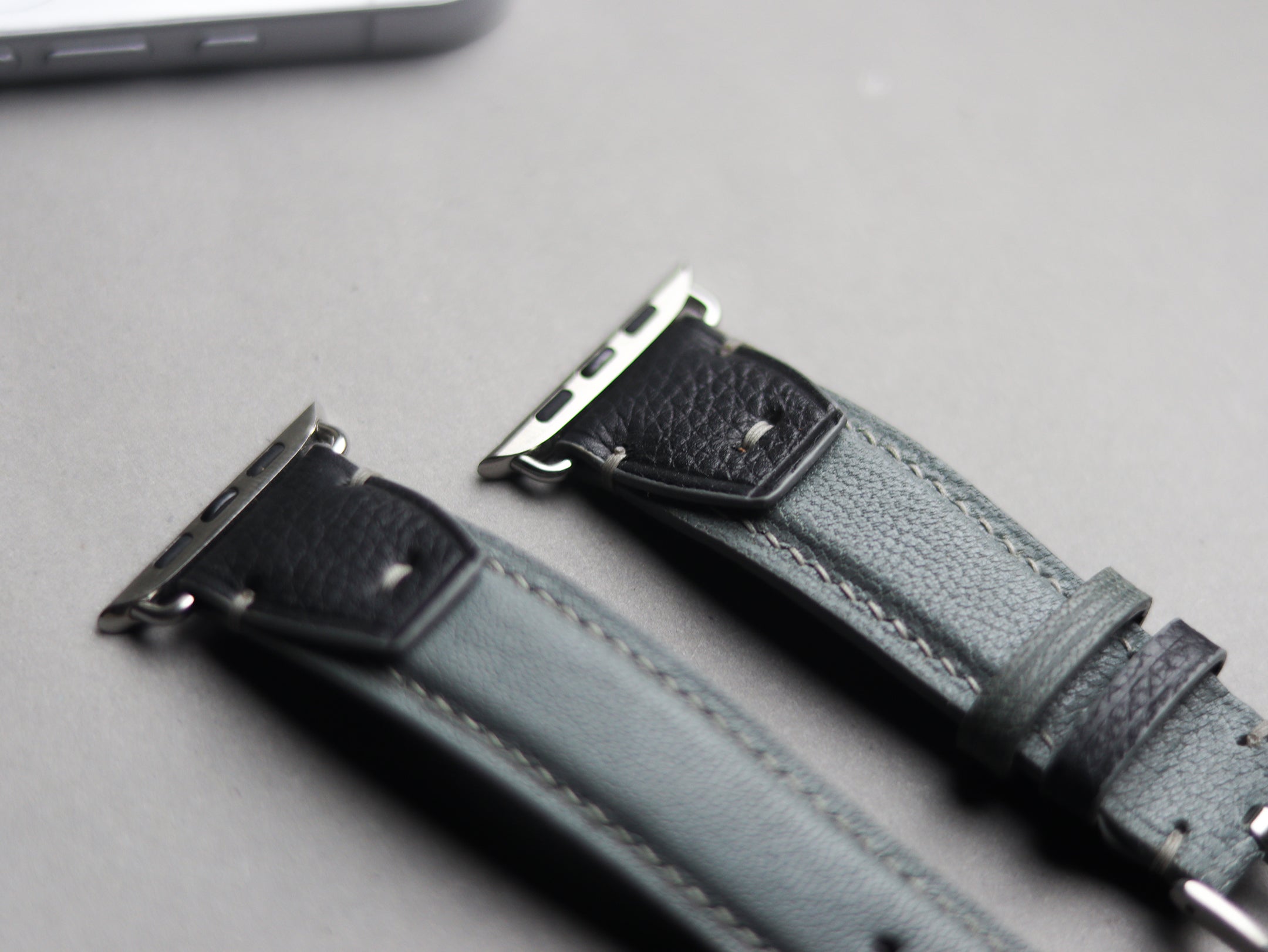 INVERTO WATCH STRAPS - CHROME GRAY CALF LEATHER