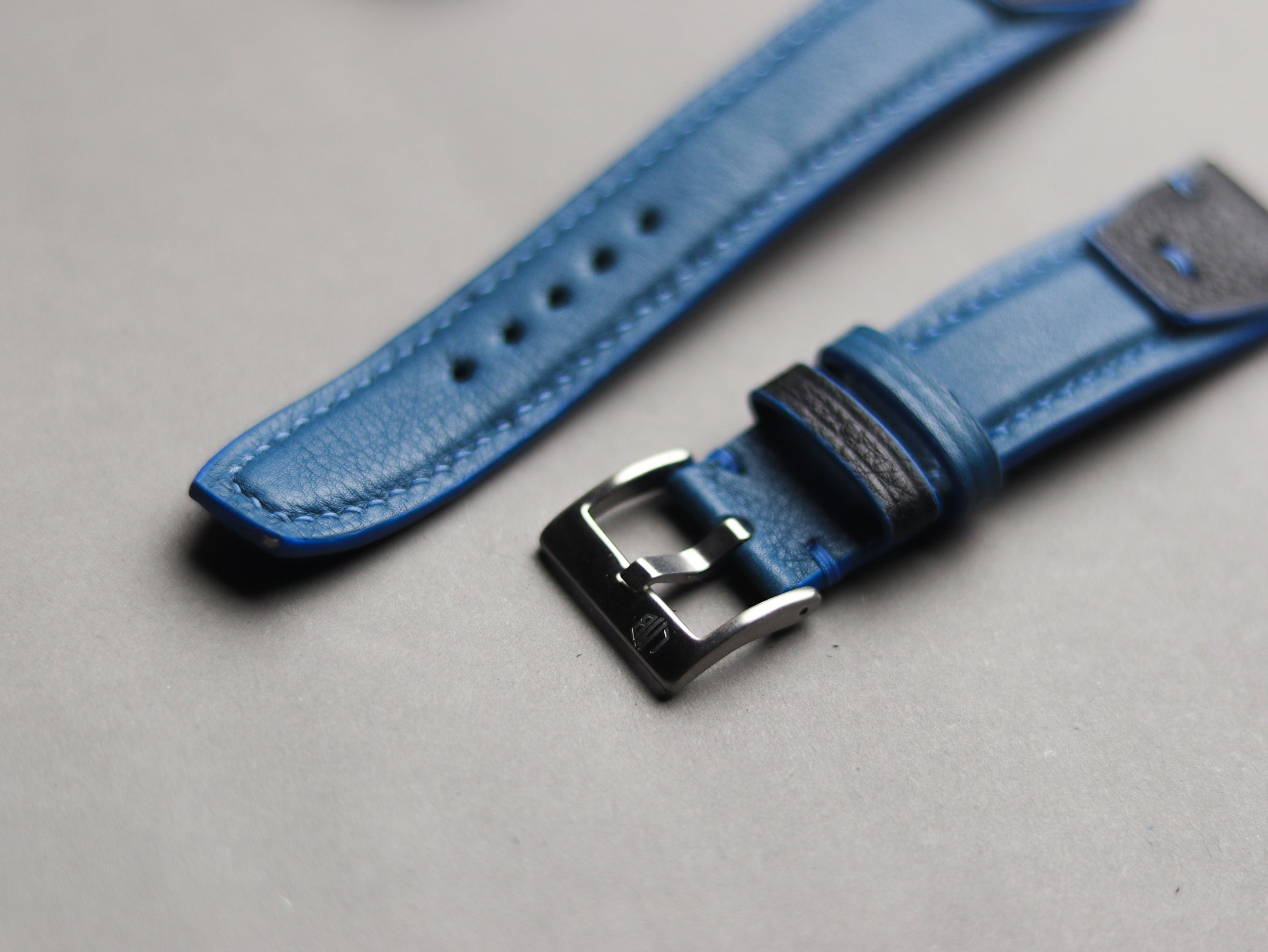 INVERTO WATCH STRAPS - COBALT BLUE CALF LEATHER