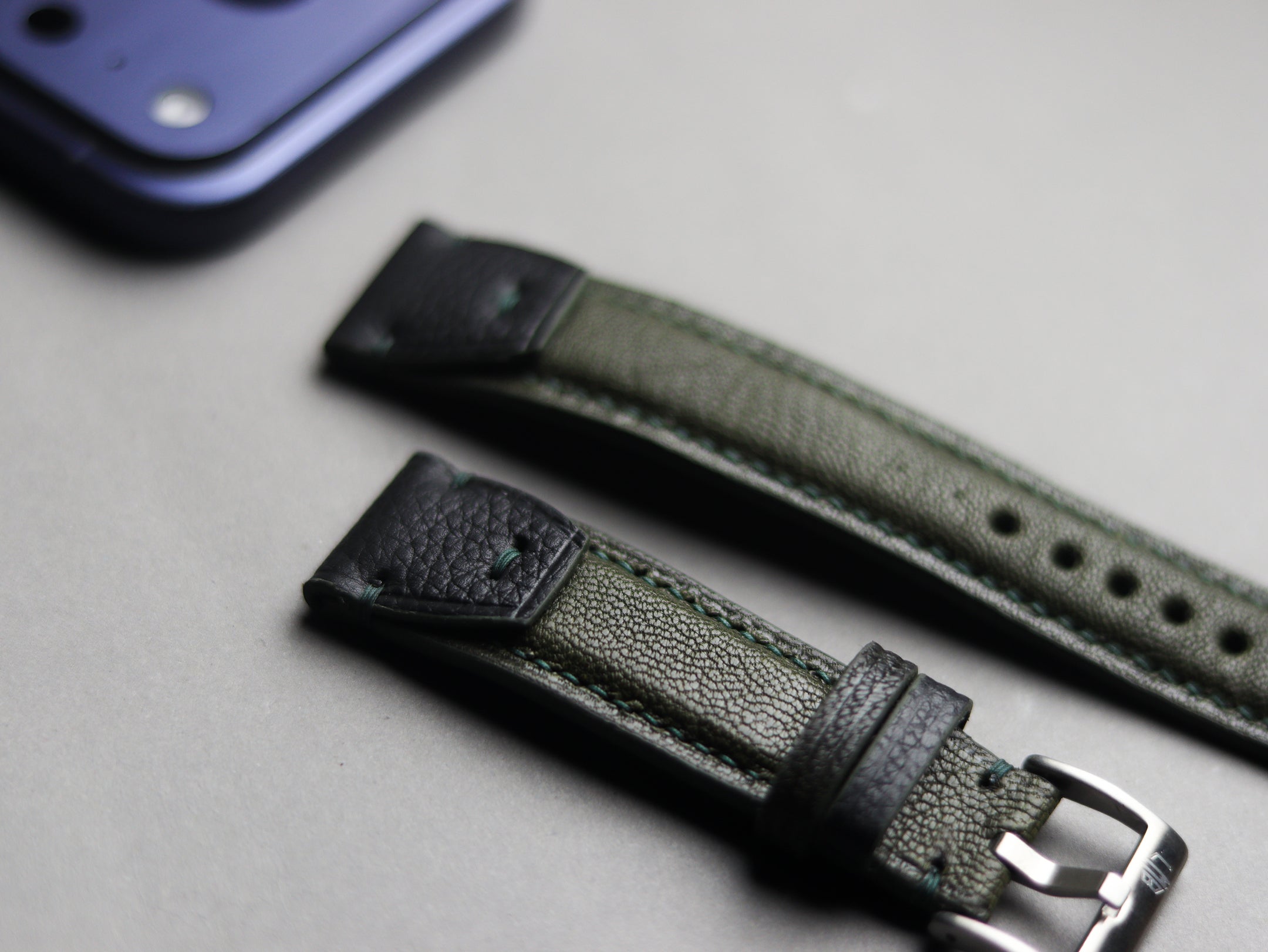 INVERTO WATCH STRAP JUNIPER GREEN CALF LEATHER
