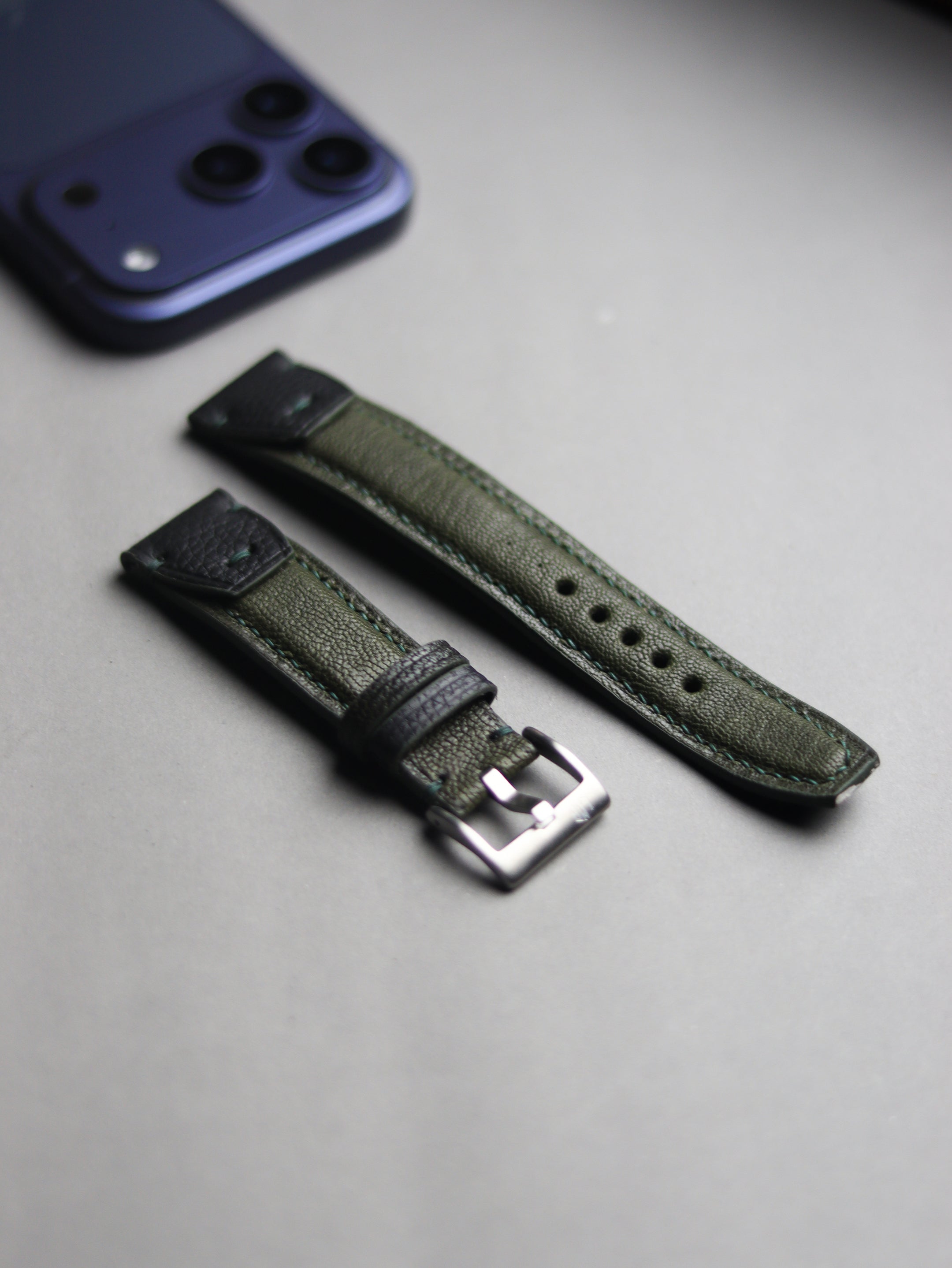 INVERTO WATCH STRAP JUNIPER GREEN CALF LEATHER