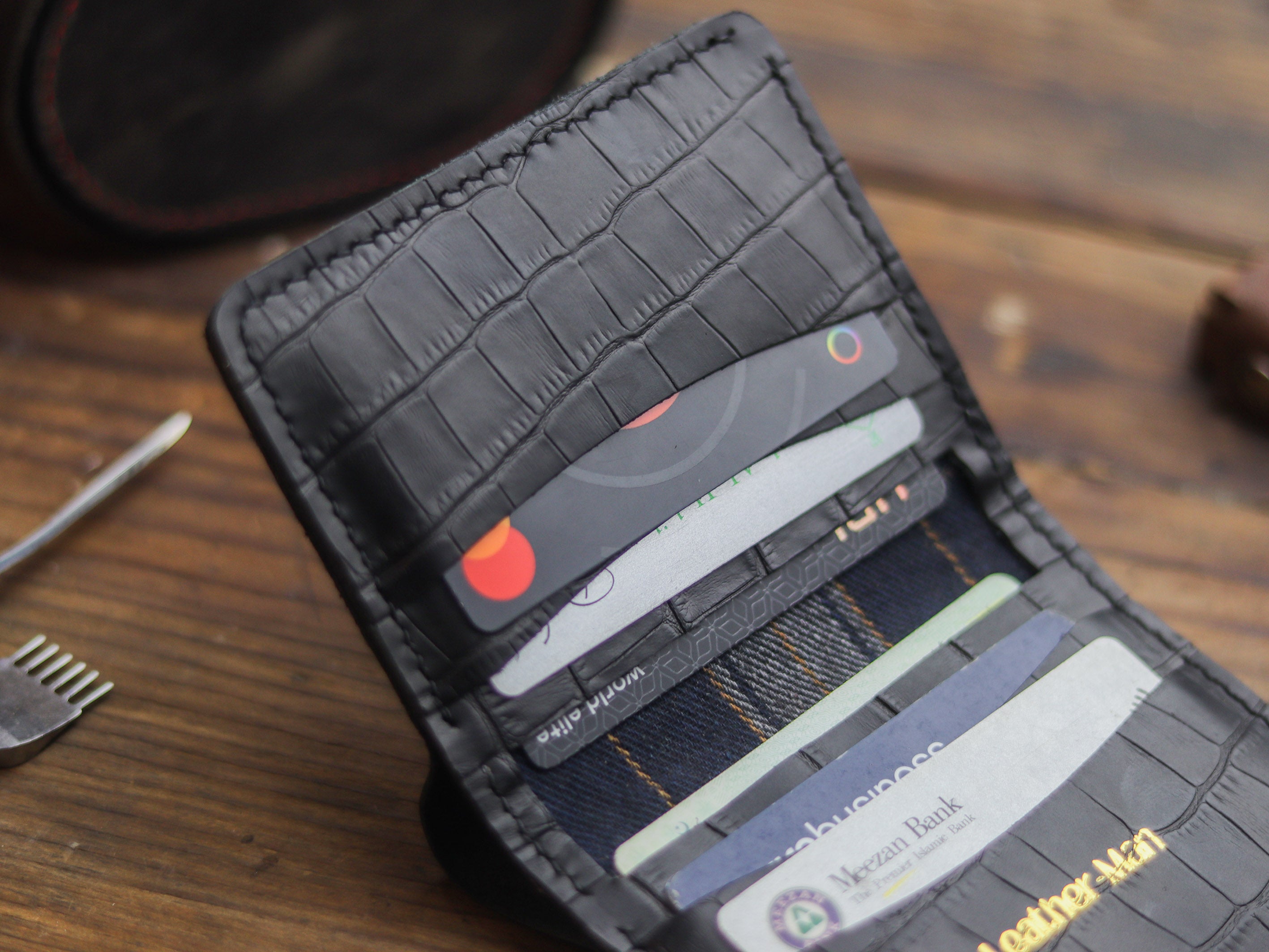 HAMPTON PRO BIFOLD WALLET BLACK CROCO