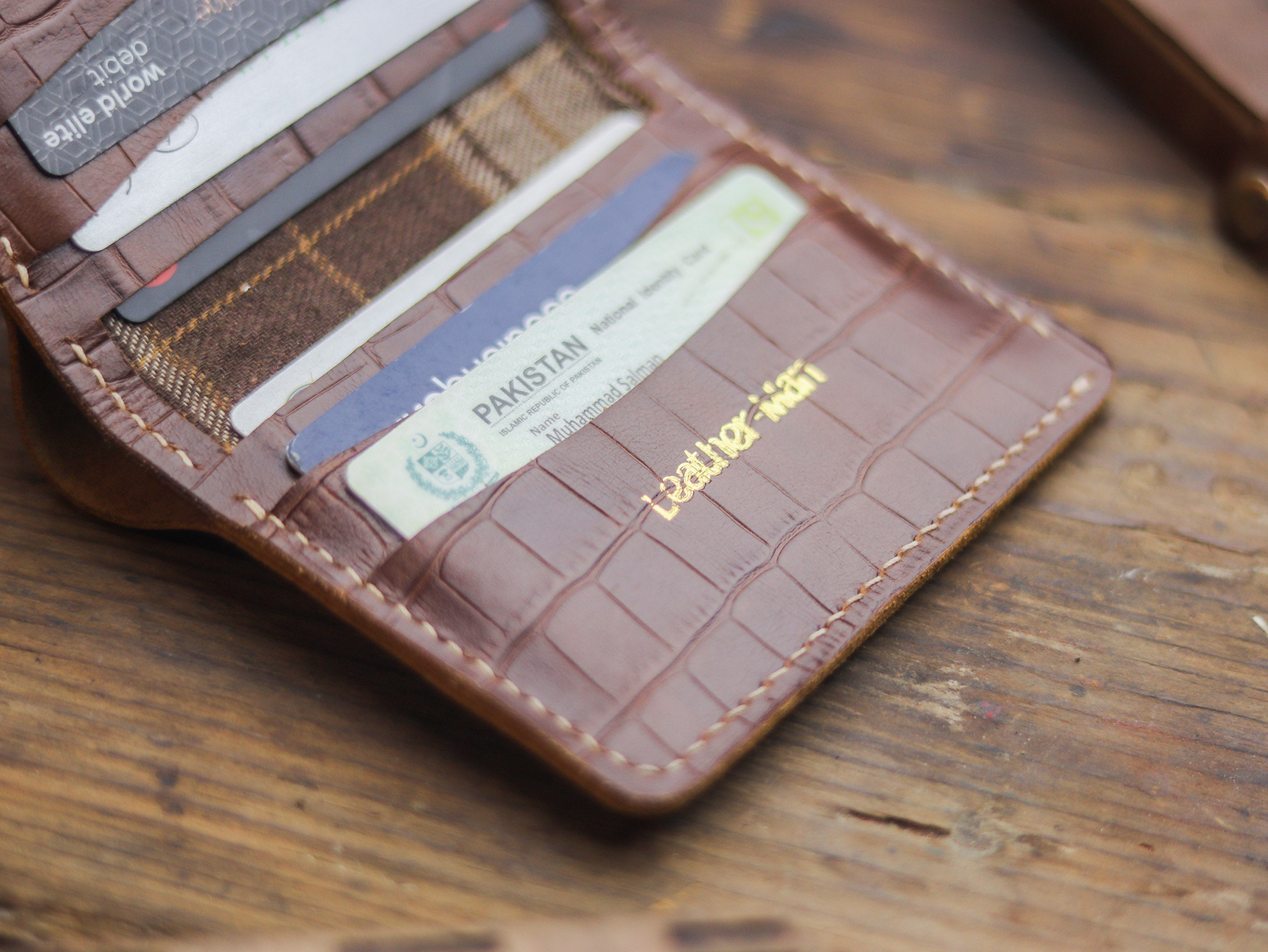 HAMPTON PRO BIFOLD WALLET BROWN CROCO