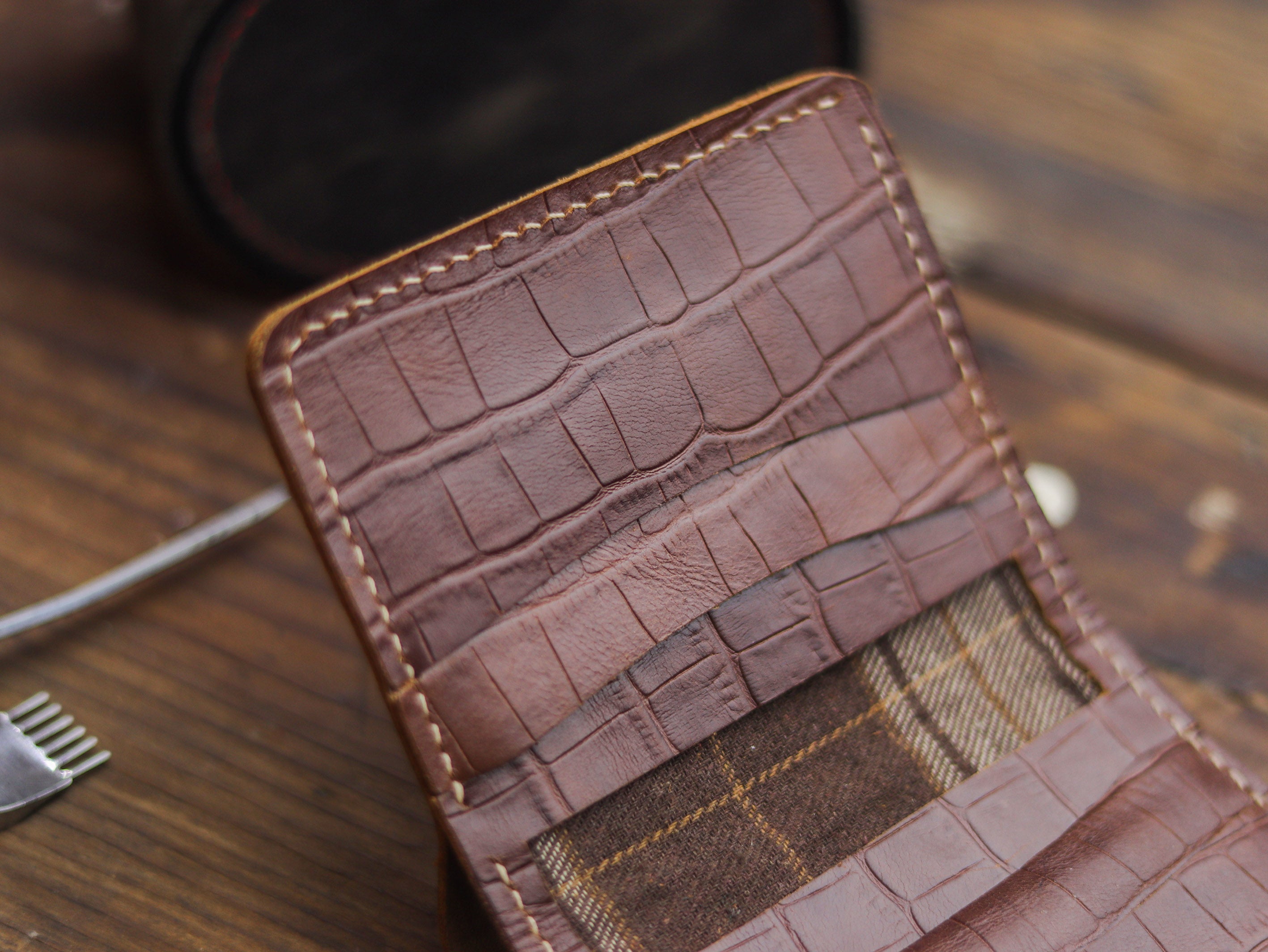 HAMPTON PRO BIFOLD WALLET BROWN CROCO