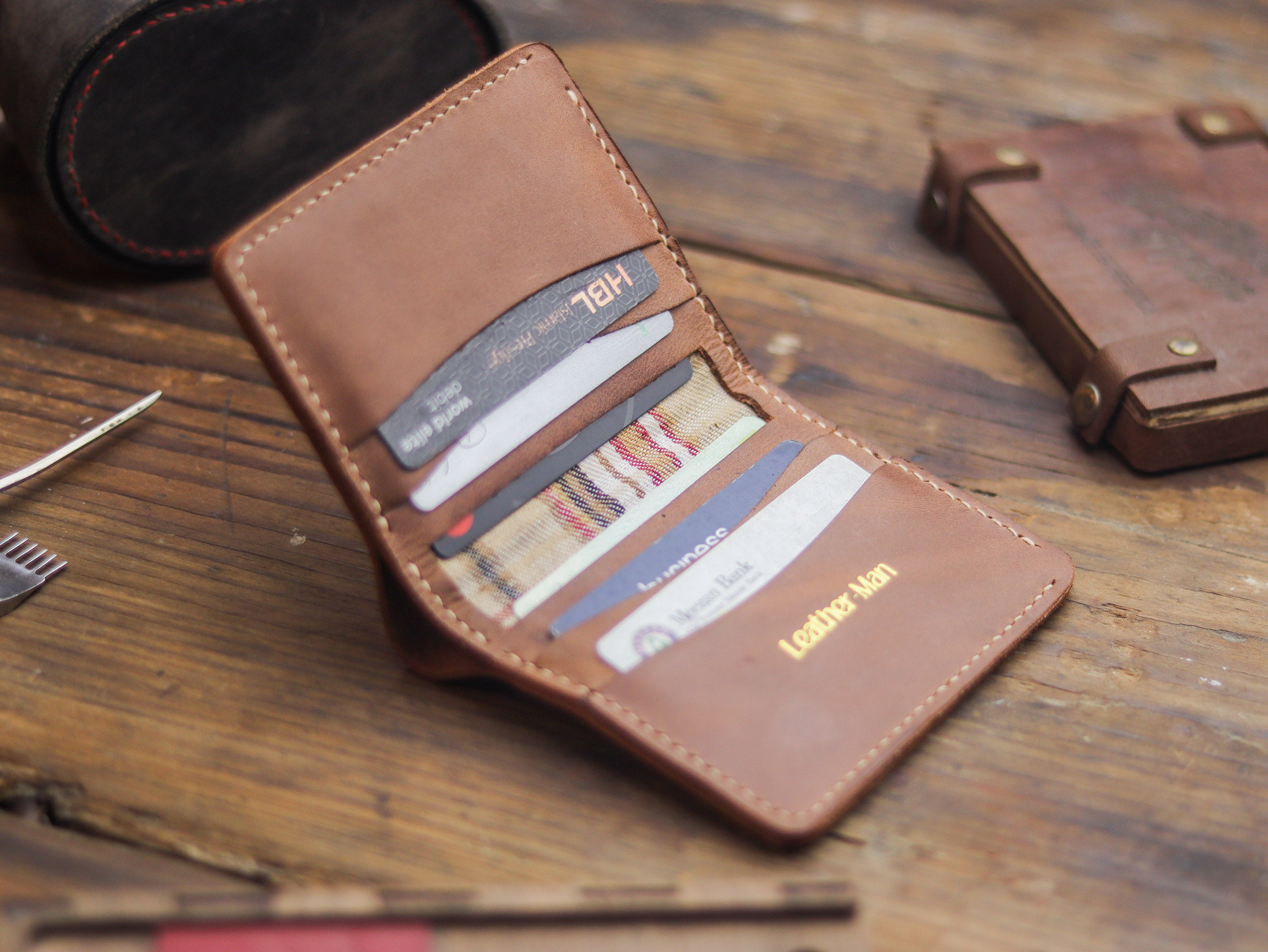 HAMPTON PRO BIFOLD WALLET RUSTY BROWN