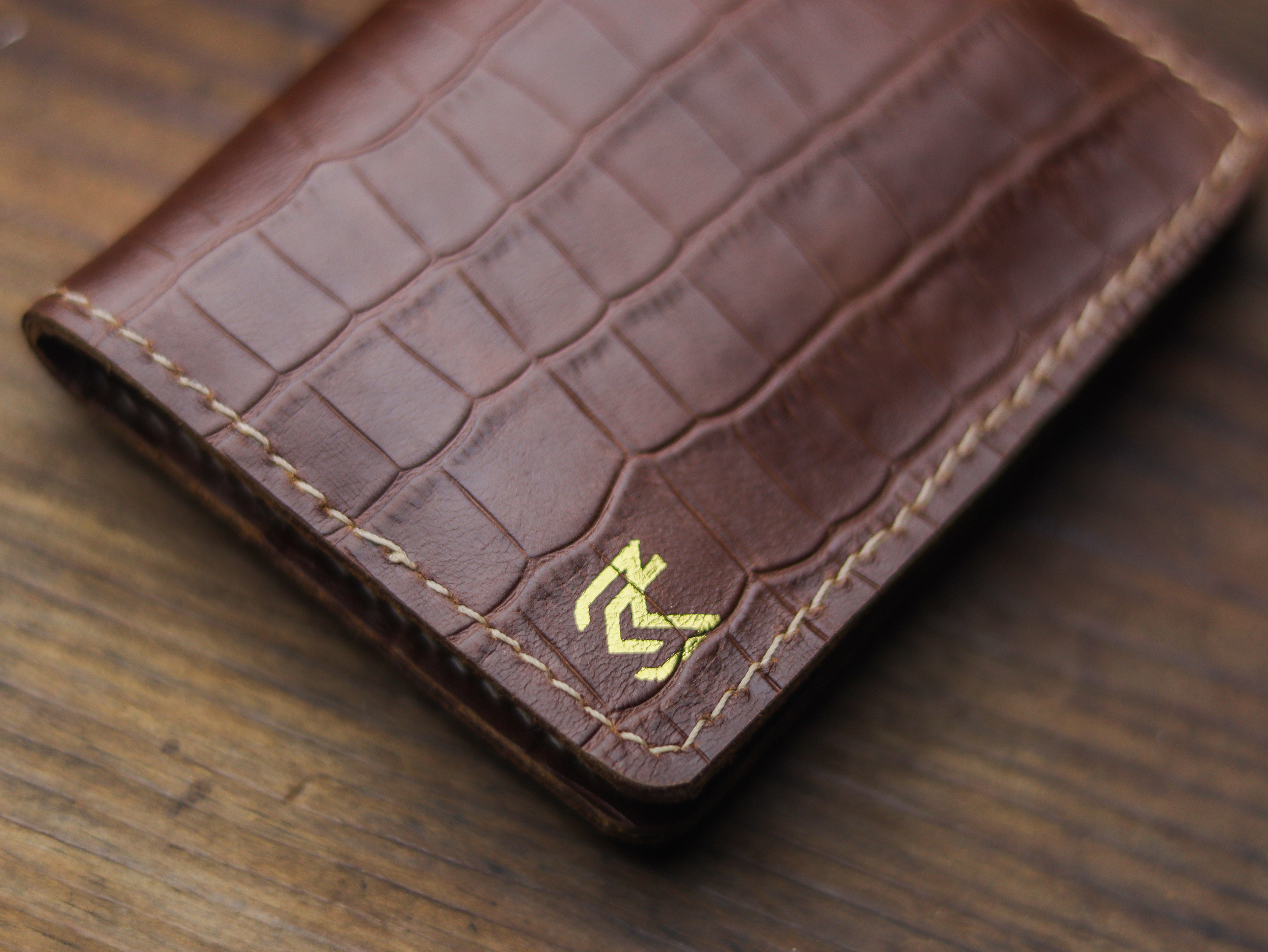 HAMPTON - C BIFOLD CARD HOLDER BROWN CROCO