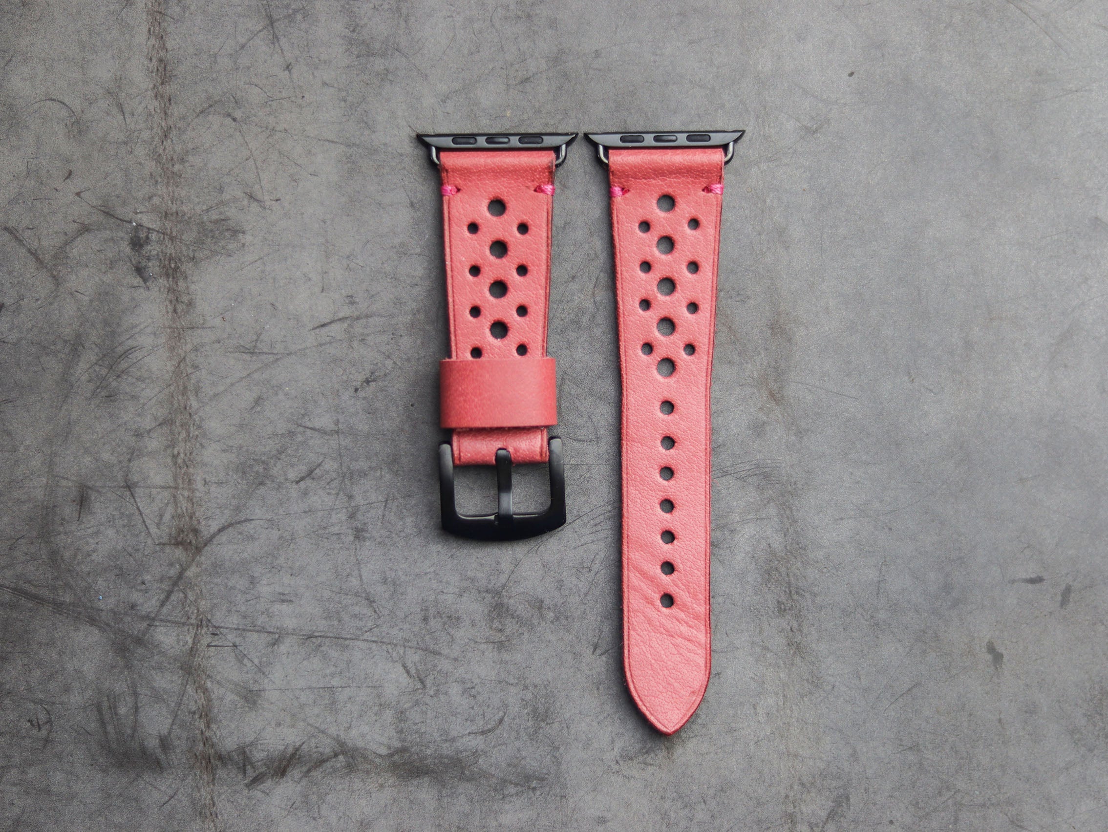 FLAMINGO PINK RALLY HAND-CRAFTED APPLE WATCH STRAPS