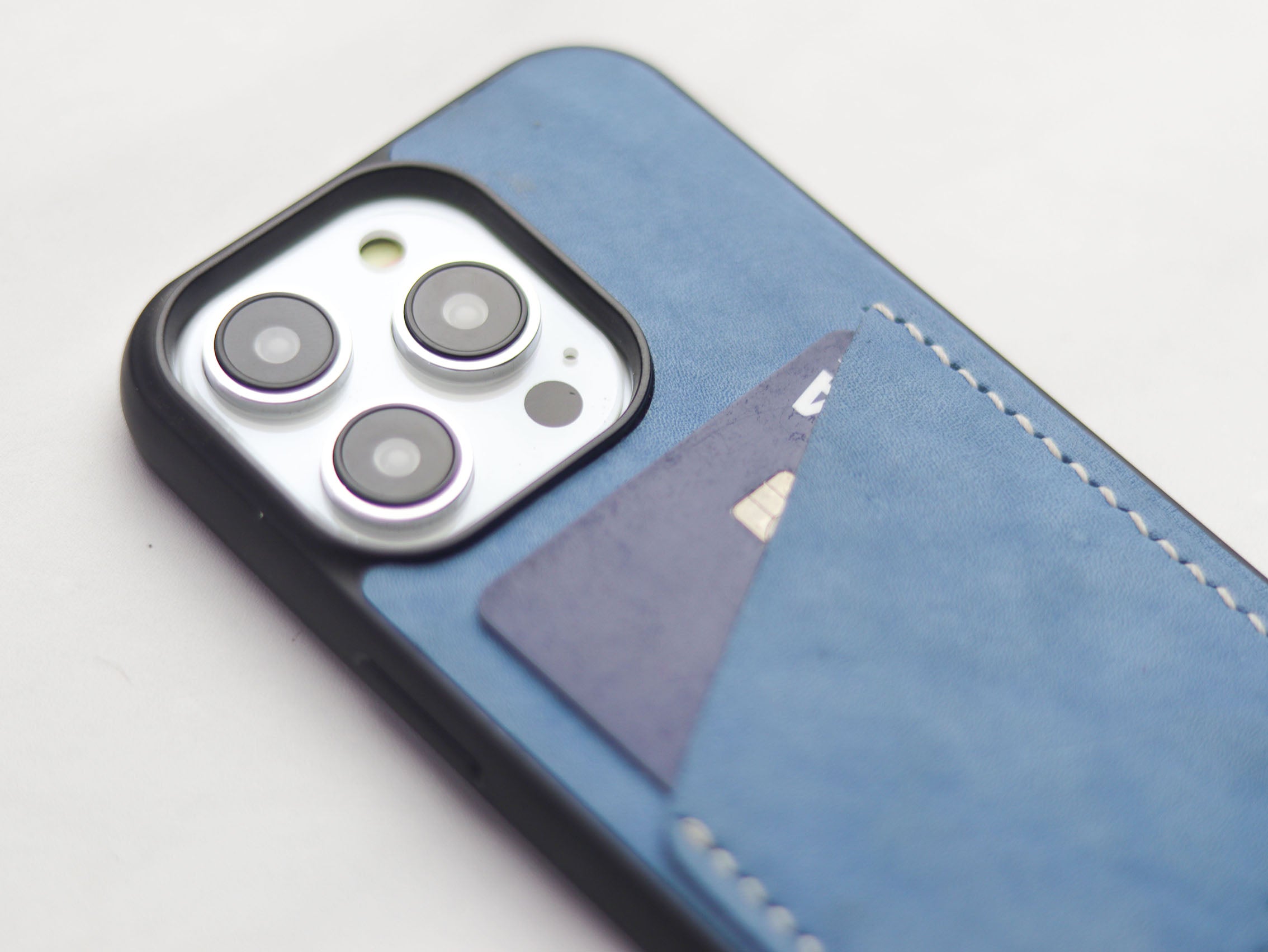 CAROLINE BLUE LEATHER WALLET PHONE CASE