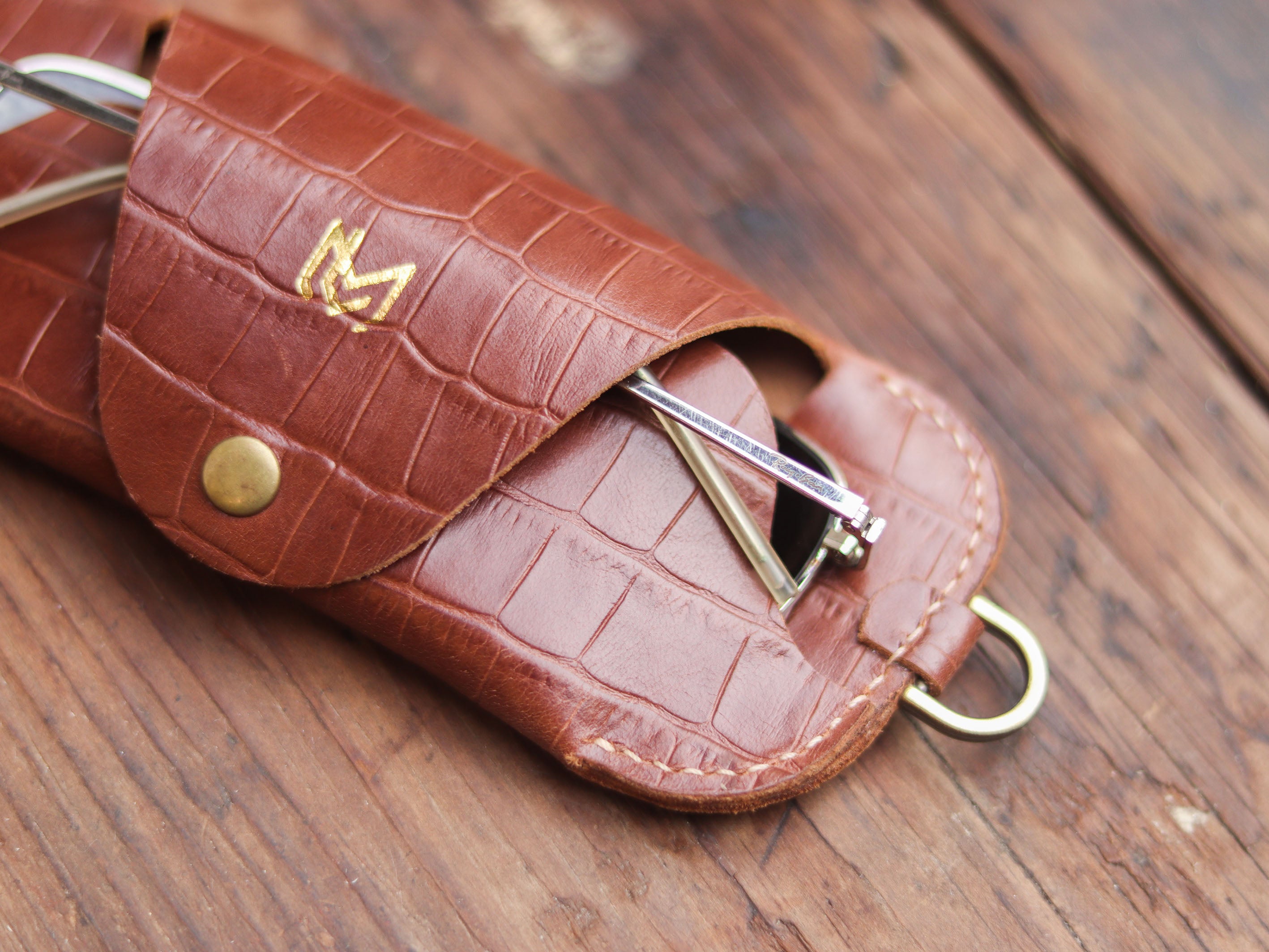 SG-2 SUNGLASSES CASE - BROWN CROCO