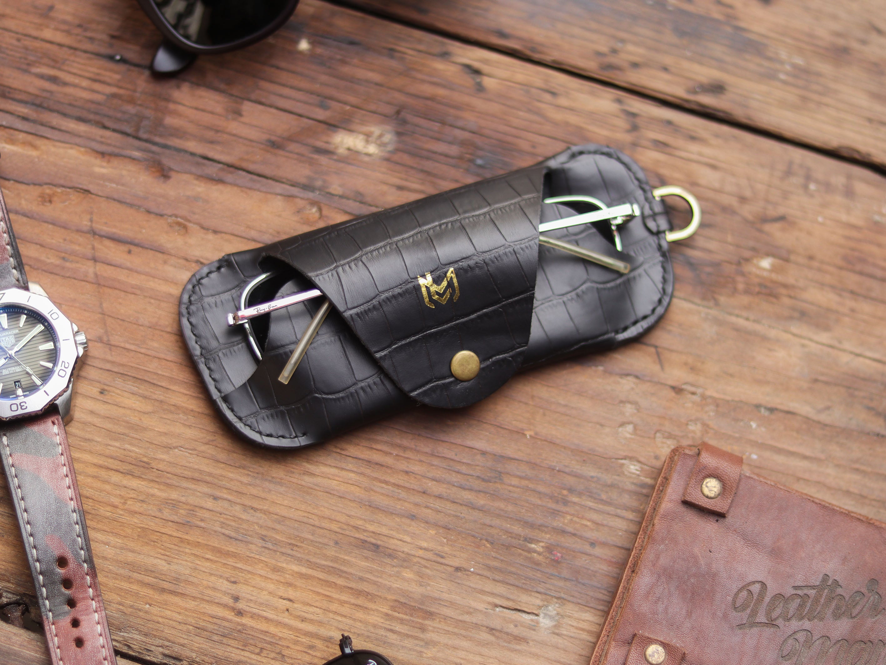 SG-2 SUNGLASSES CASE - BLACK CROCO