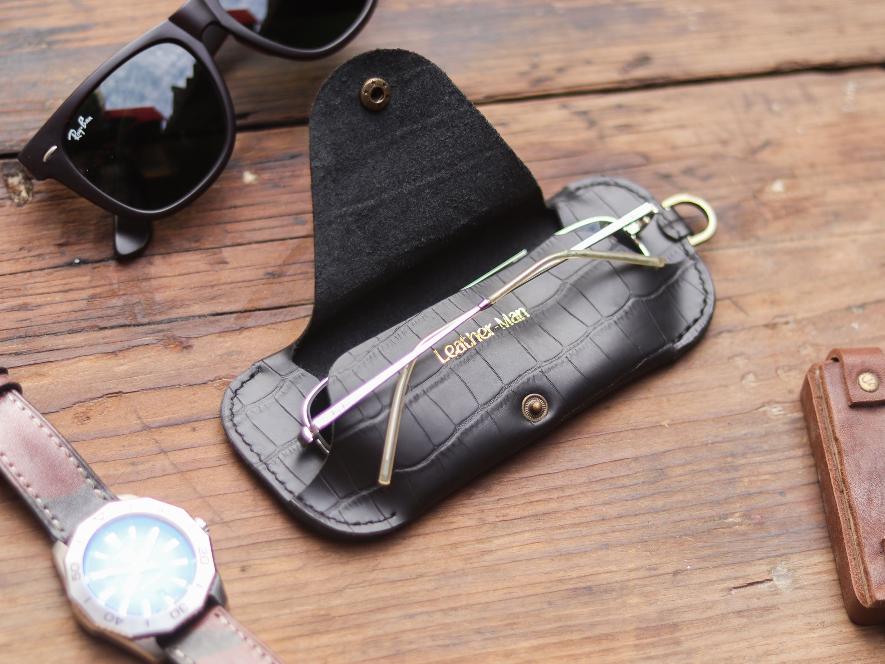 SG-2 SUNGLASSES CASE - BLACK CROCO