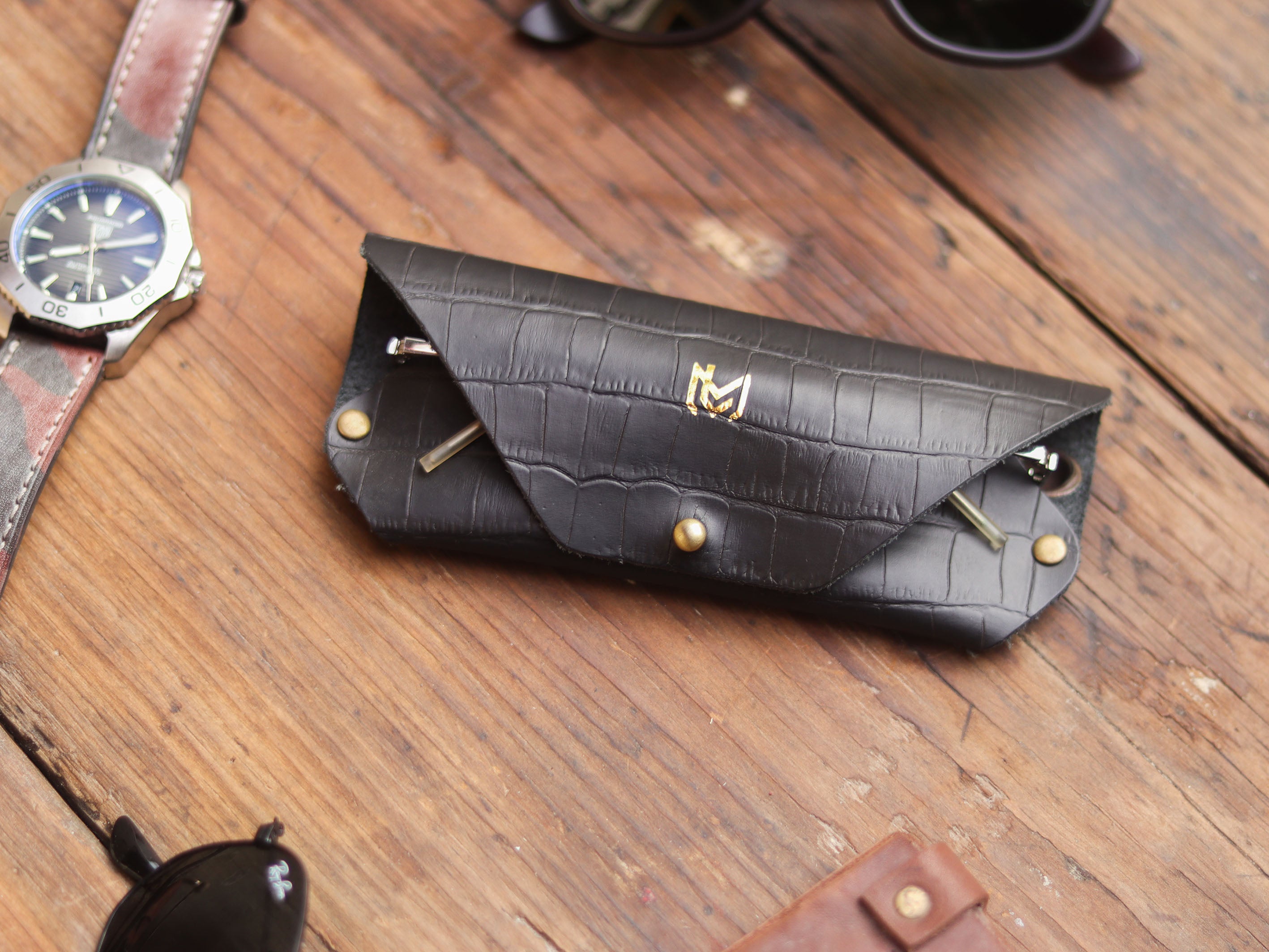 SG-1 SUNGLASSES CASE - BLACK CROCO