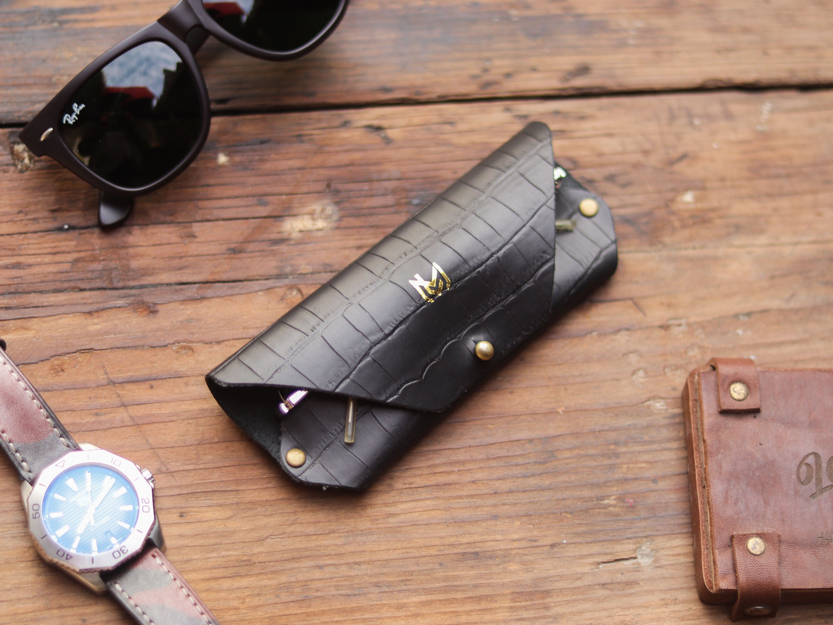 SG-1 SUNGLASSES CASE - BLACK CROCO