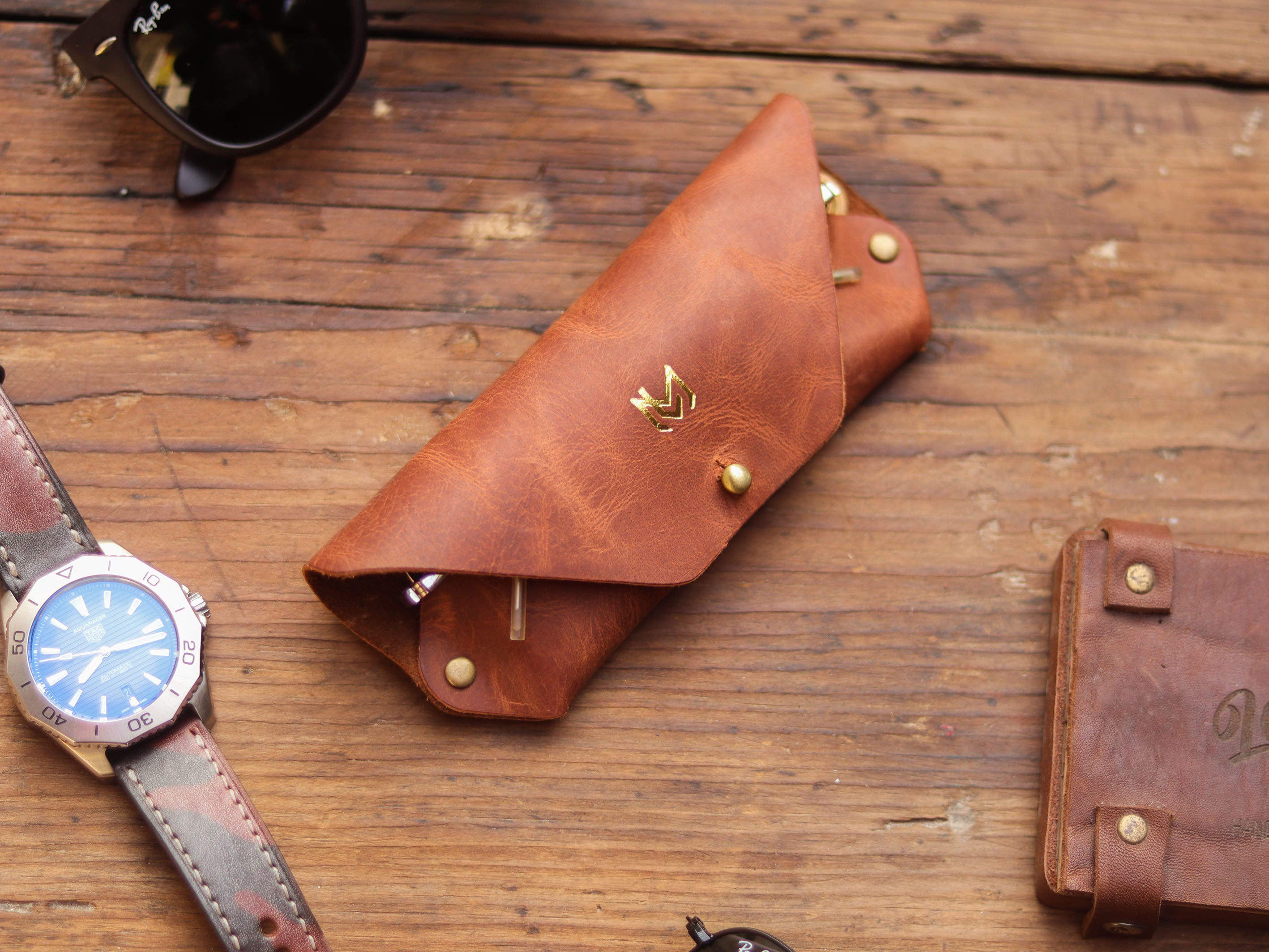 SG-1 SUNGLASSES CASE - COGNAC BROWN