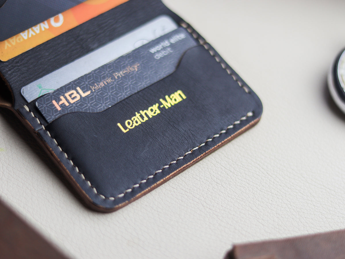TRIDENT MINI - HORWEEN BLACK VEG TAN LEATHER