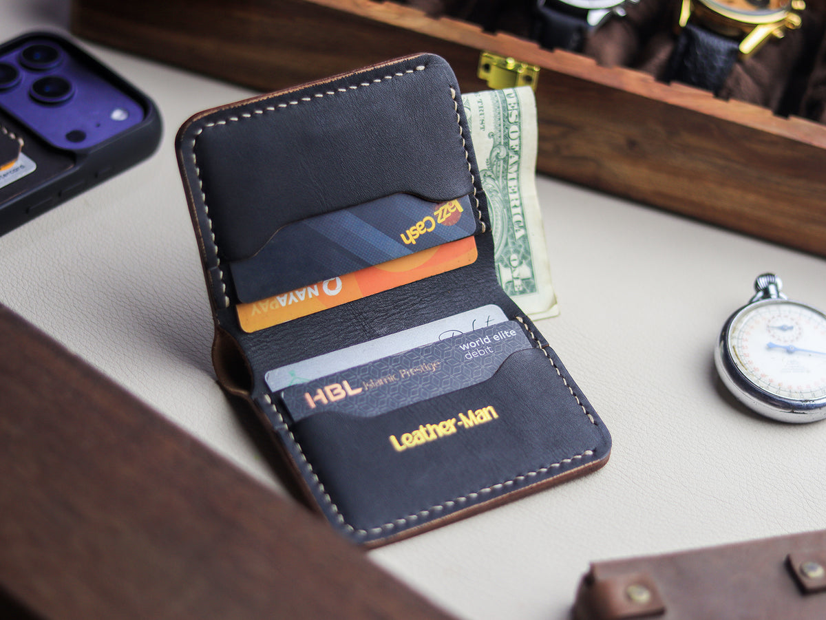 TRIDENT MINI - HORWEEN BLACK VEG TAN LEATHER