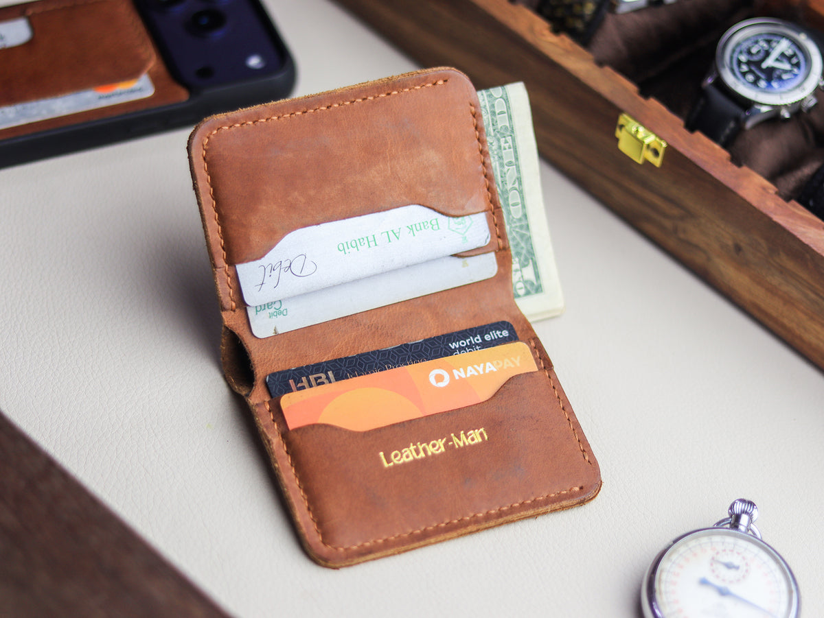 TRIDENT MINI - COGNAC BROWN VEG PULL UP LEATHER